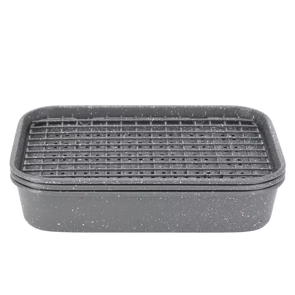 Oster Greystone 4 Piece Nonstick Carbon Steel Toaster Oven Bakeware Set in Speck