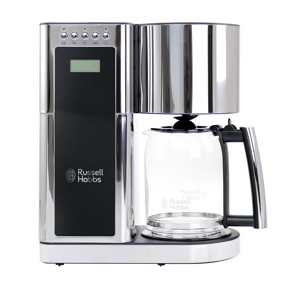Russell Hobbs Black & Stainless Steel Glass 8 Cup Coffee Maker Machine