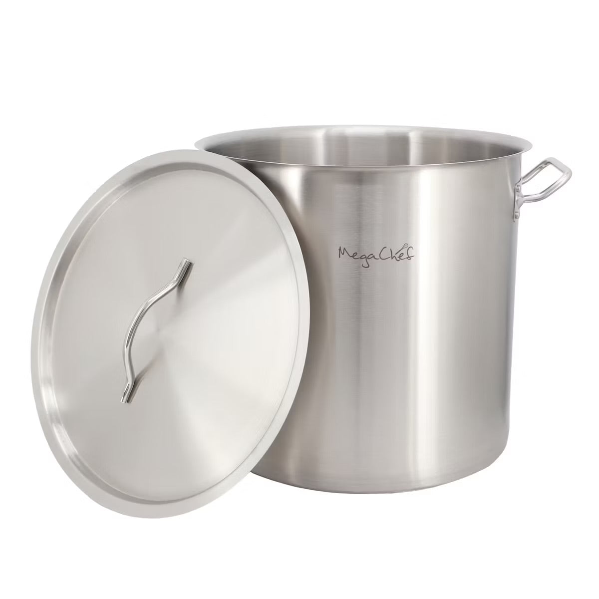 MegaChef Professional Kitchen 50 Liter Round Stainless Steel Stock Pot w Lid
