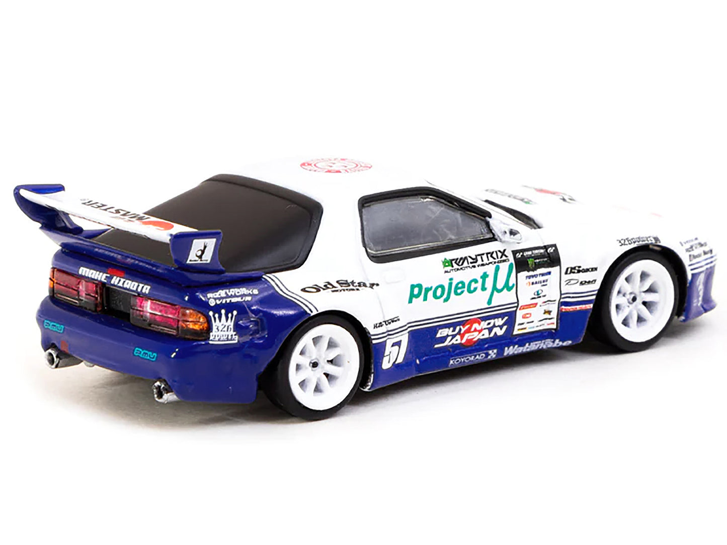 Mazda RX-7 FC3S RHD Right Hand Drive #51 White Blue w Graphics Pandem Drift Car