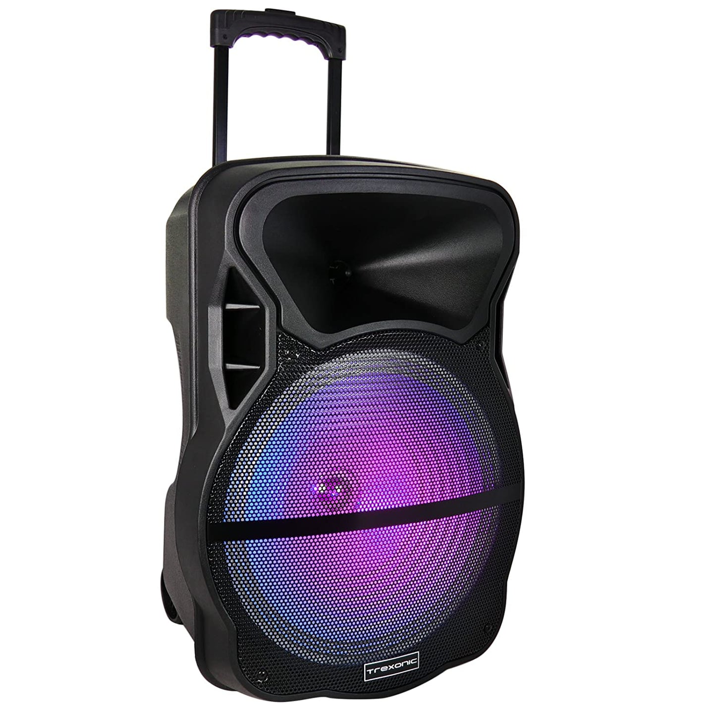 Trexonic 15" Portable Rechargeable Bluetooth PA DJ Party Speaker w Tripod Stand