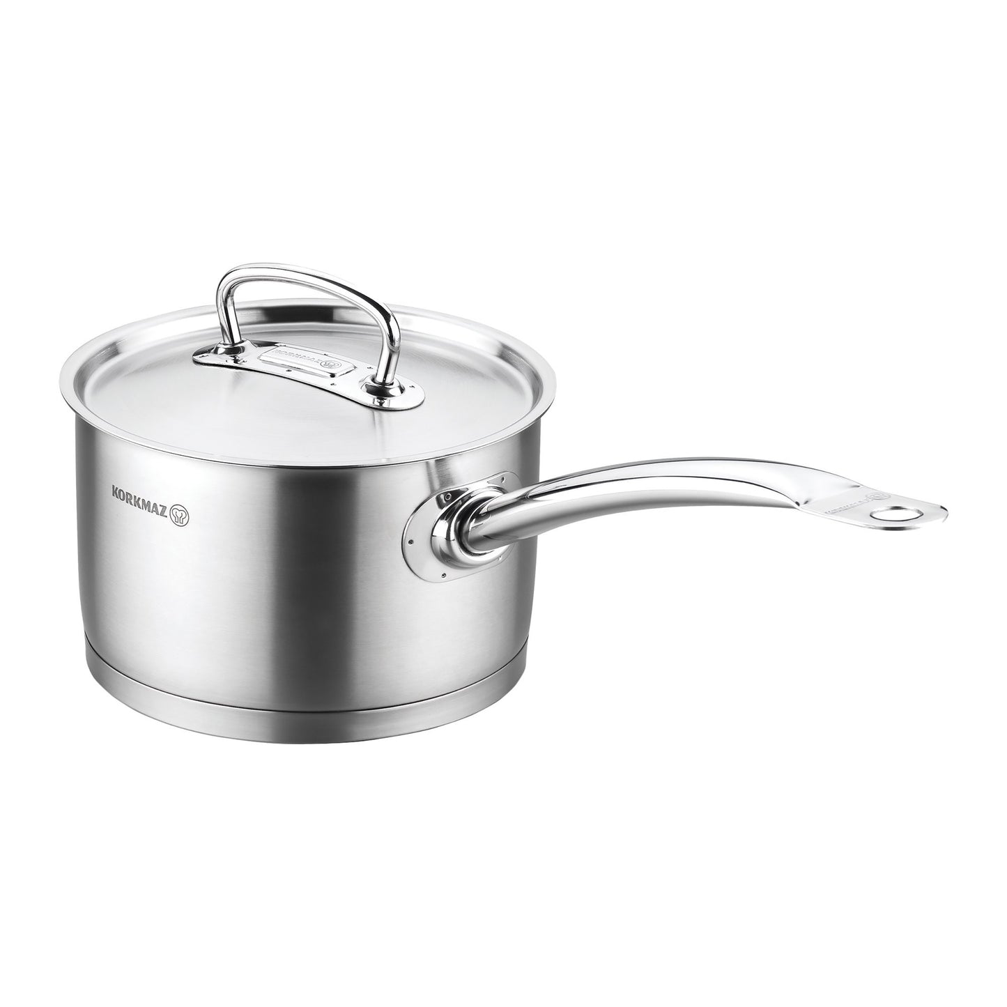 Korkmaz Proline Professional Series 3.8 Liter Stainless Steel Saucepan w Lid in