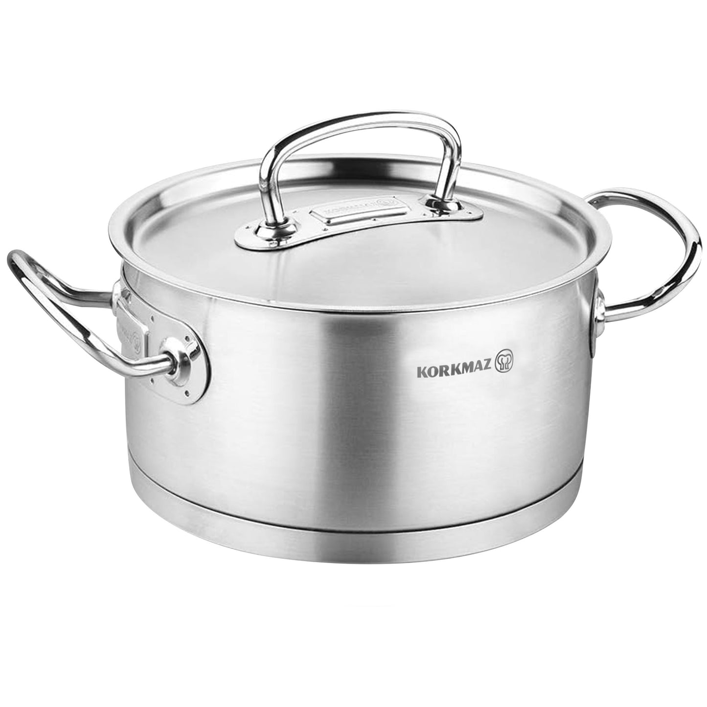 Korkmaz Proline Professional Series 1.5 L Stainless Steel Low Casserole w Li