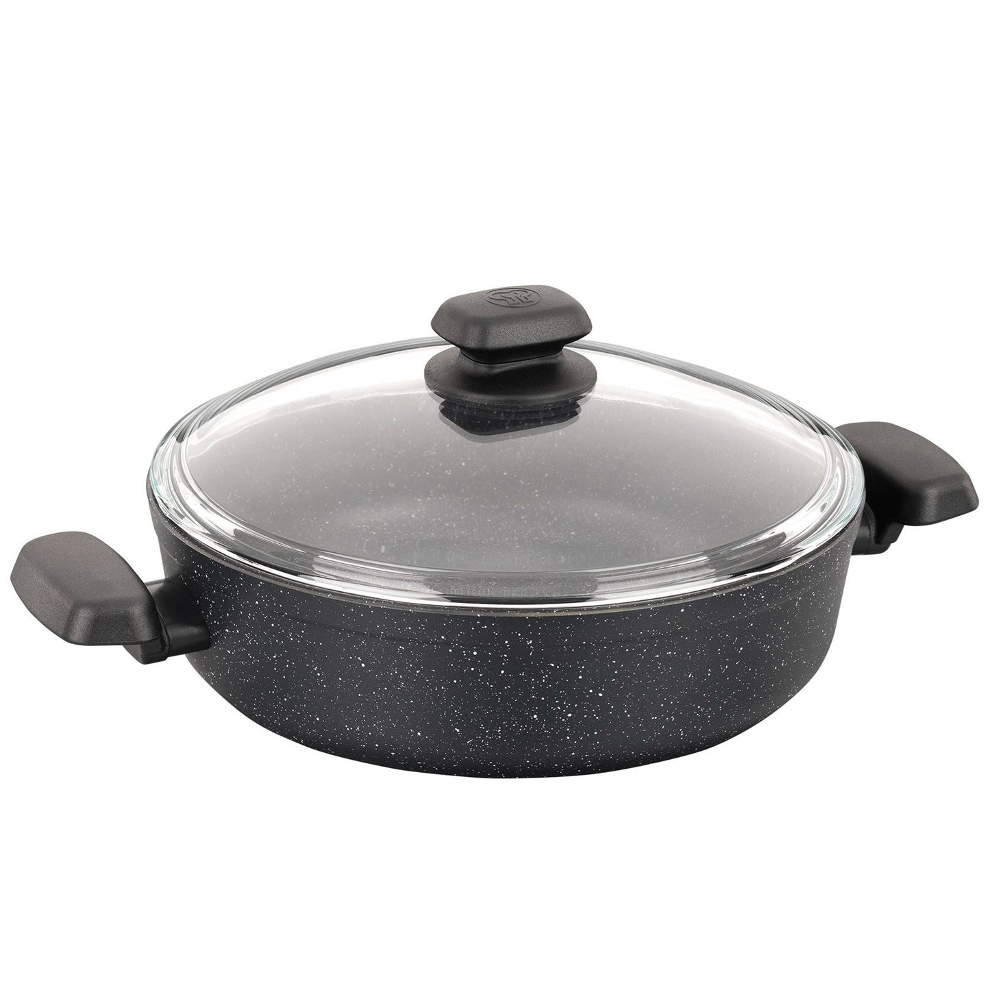 Korkmaz Ornella Non Stick 9.5" 2.5 L Low Casserole w Lid in Black