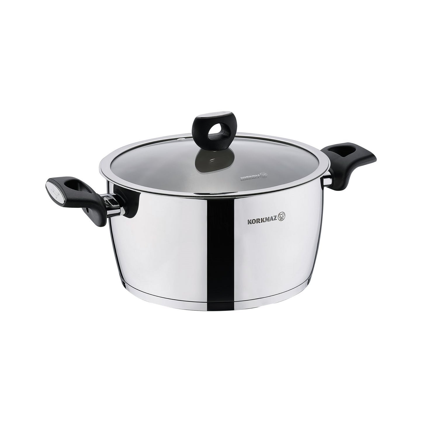 Korkmaz Nora 2 pc 2 L Stainless Steel Casserole w Lid in Silver