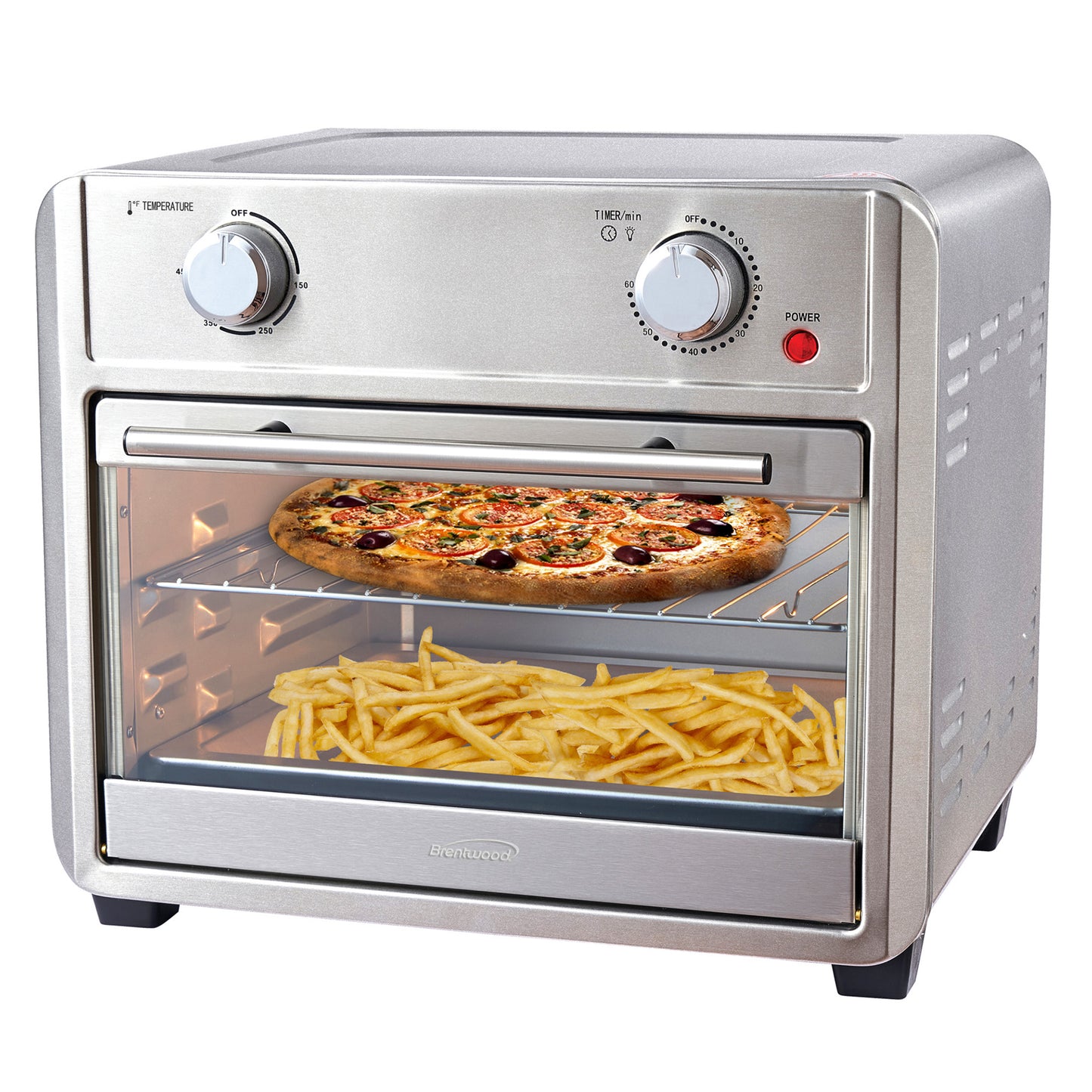 Brentwood 1700 Watt 24 Qt Convection Air Fryer Toaster Oven in Silver
