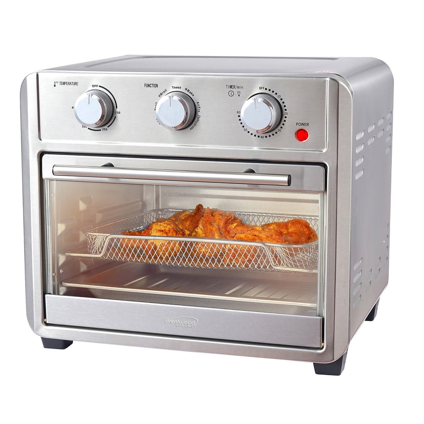 Brentwood 1700w 24 Qt Stainless Steel Convection Air Fryer Toaster Oven