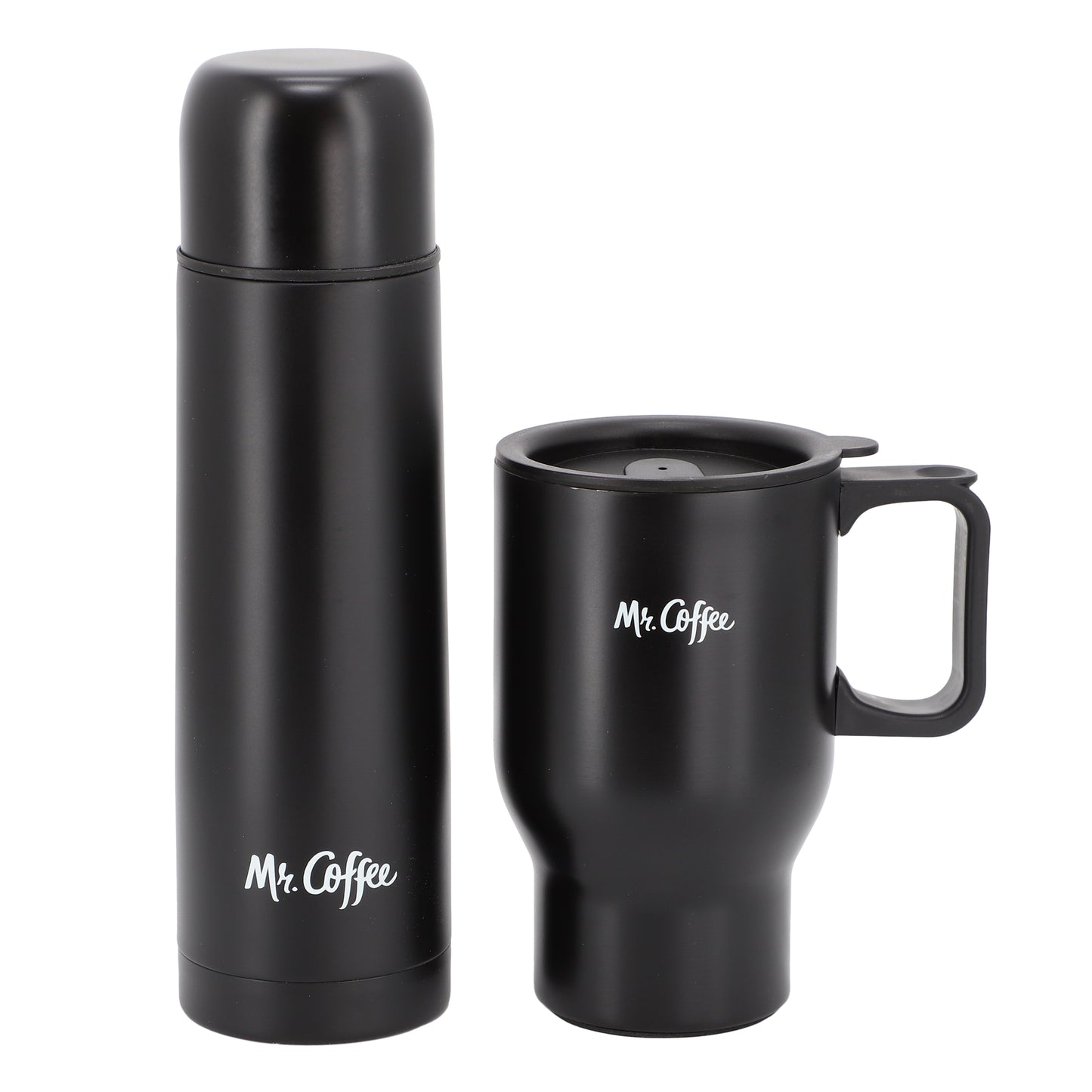 Mr. Coffee Javelin 2 Piece Thermal Bottle & Travel Mug Set in Black