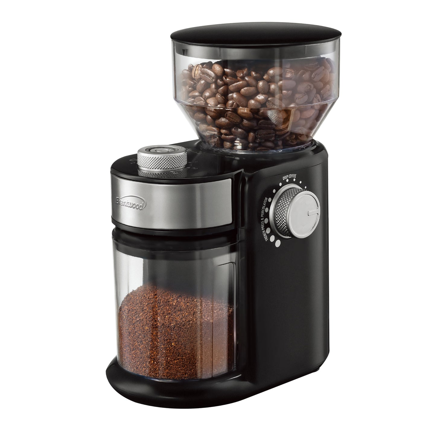 Brentwood 8 oz Automatic Burr Coffee Bean Grinder Mill in Black