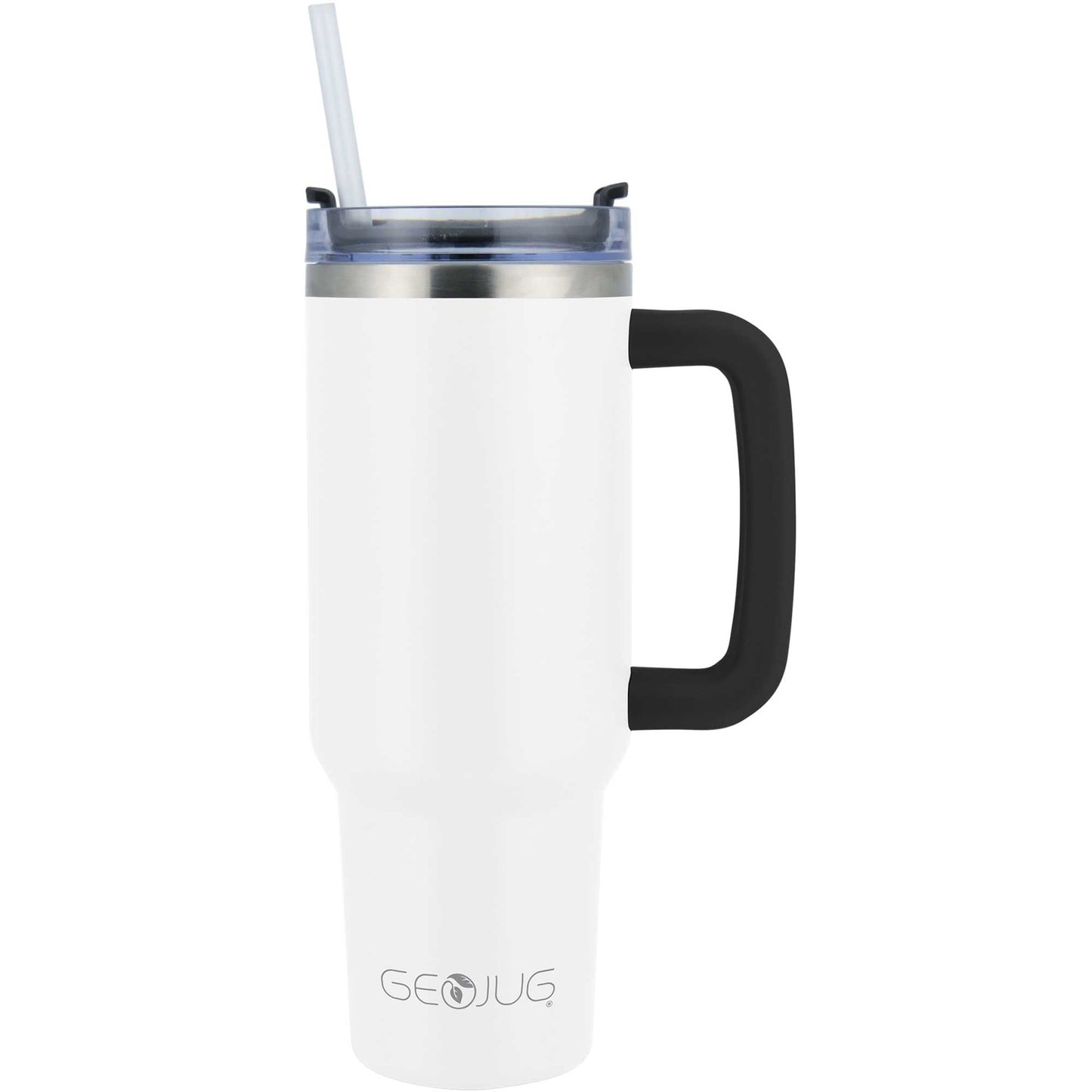 Brentwood GEOJUG 40oz Insulated Stainless Steel Tumbler Cup in Cream w Handle