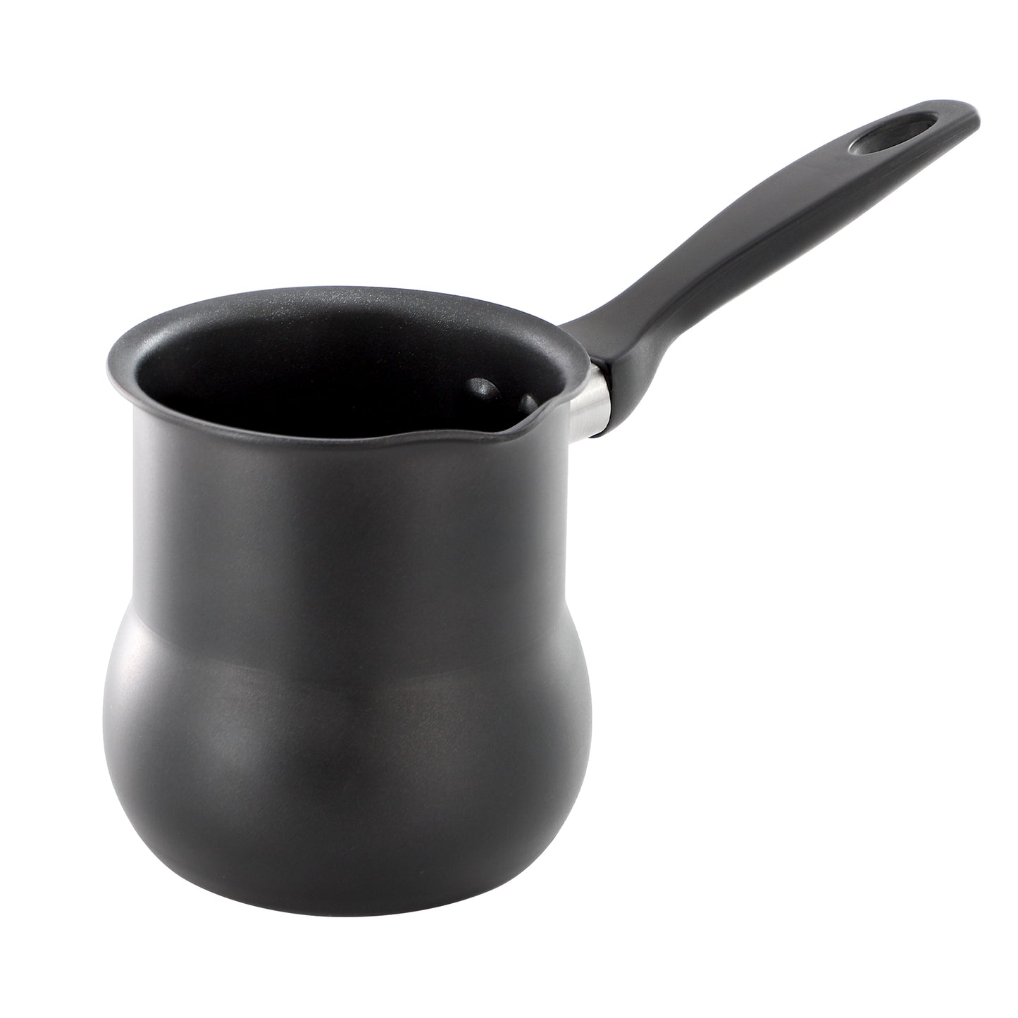 Better Chef 0.45 Quart Aluminum Nonstick Turkish Coffee Warmer in Black w Cool T