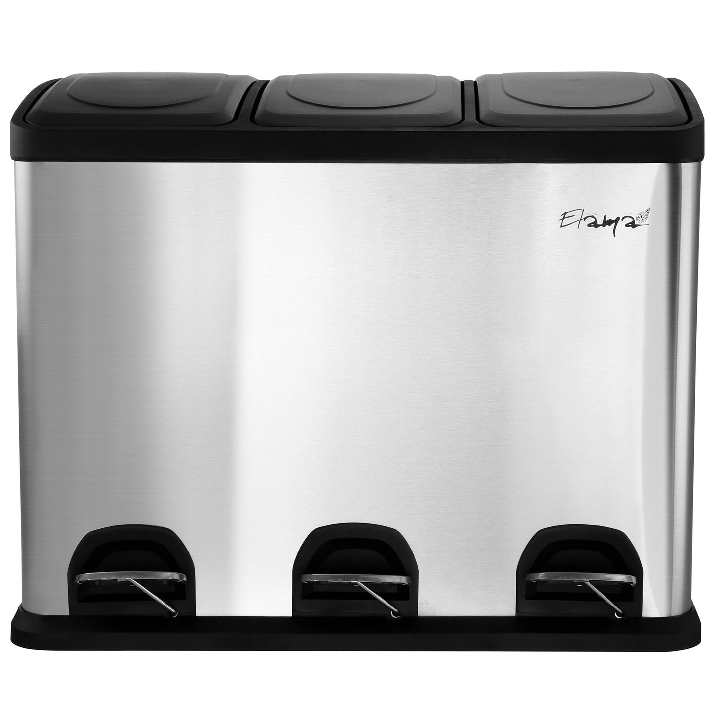 Elama 3 Section 15 Liter/4 Gallon Each Section Trash & Recycling Step Bin