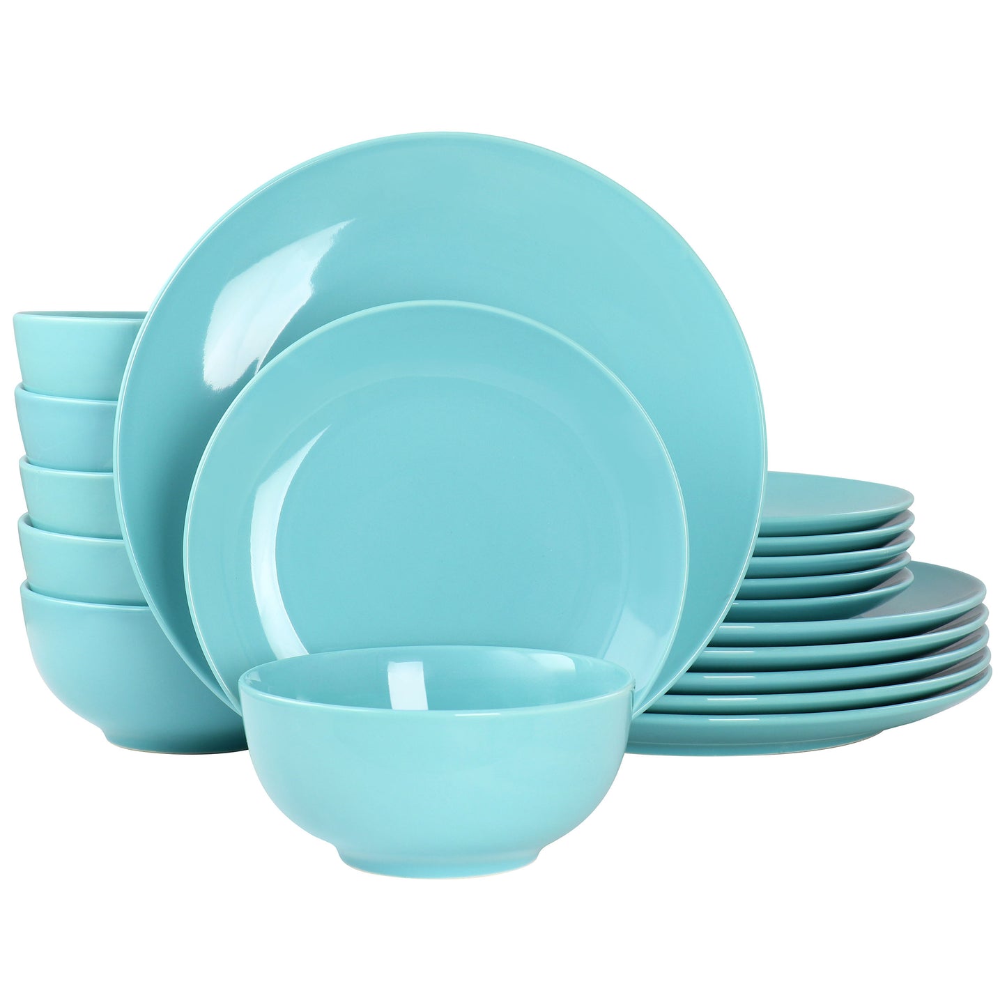 Elama Luna 18 pc Porcelain Dinnerware Set in Blue