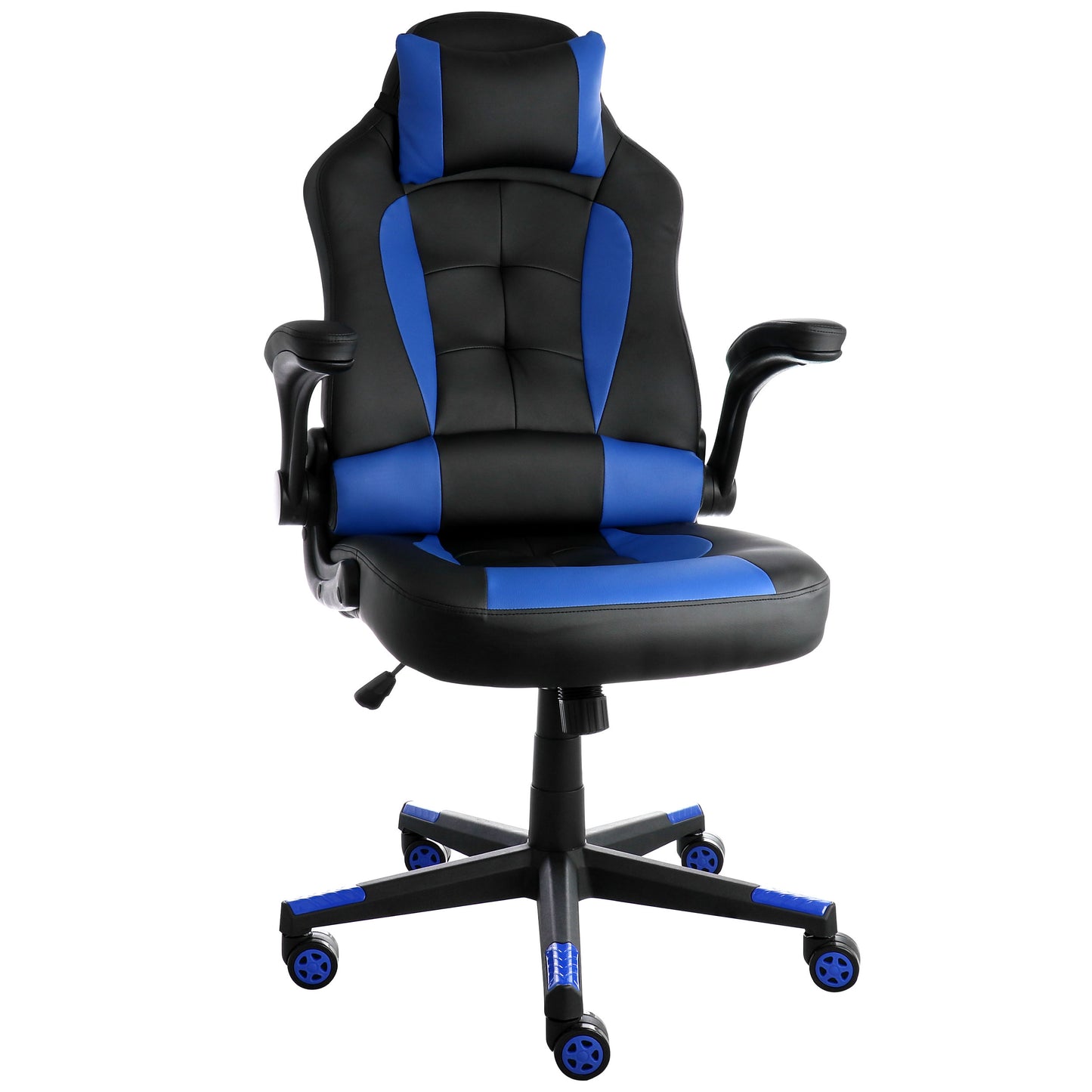 Elama High Back Adjustable Faux Leather Gaming Chair Black & Blue