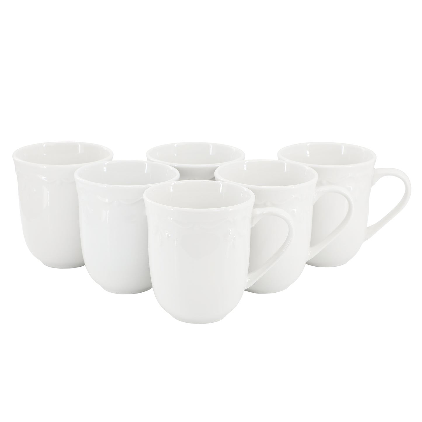 Elama Henryi 6 Piece 12 oz Porcelain Mug Set White