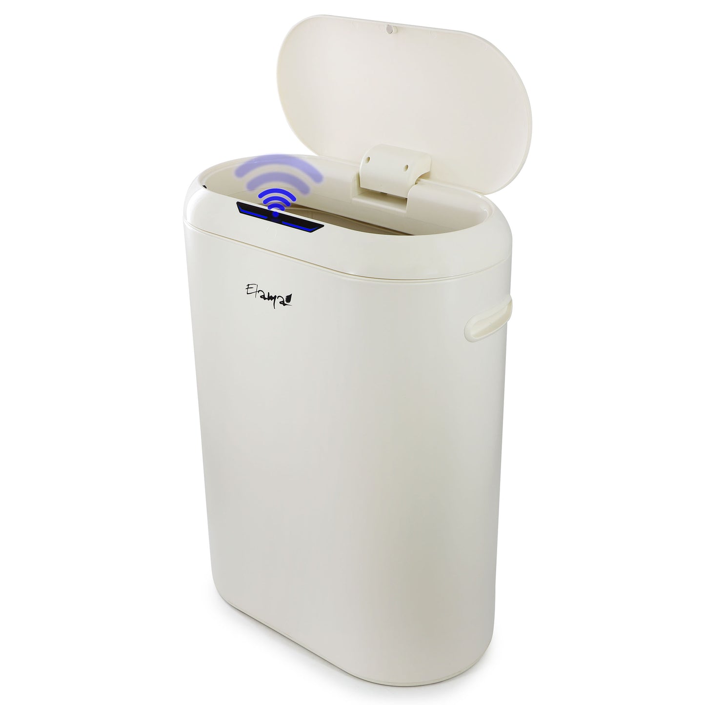 Elama 13 Gallon Automatic Sensor Hands Free Round Top Trash Can White