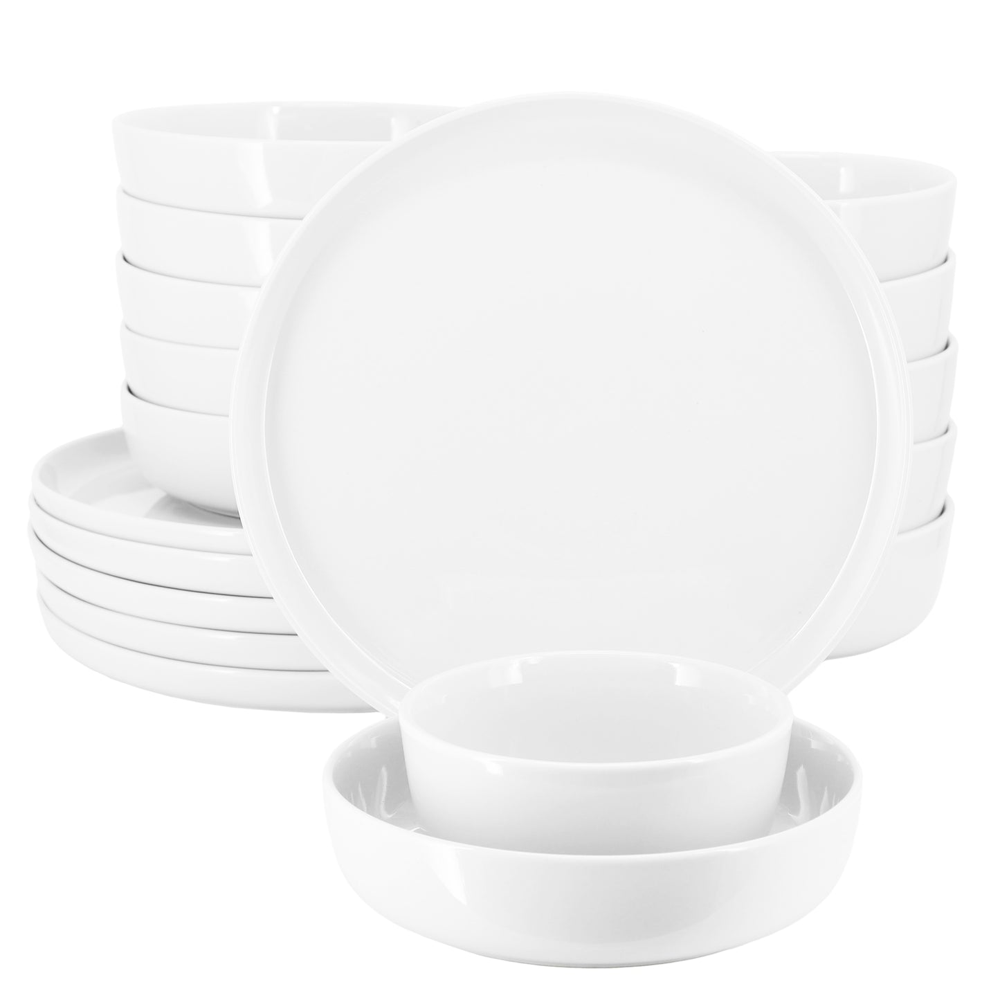 Elama Duncan 18 Piece Porcelain Dinnerware Set White