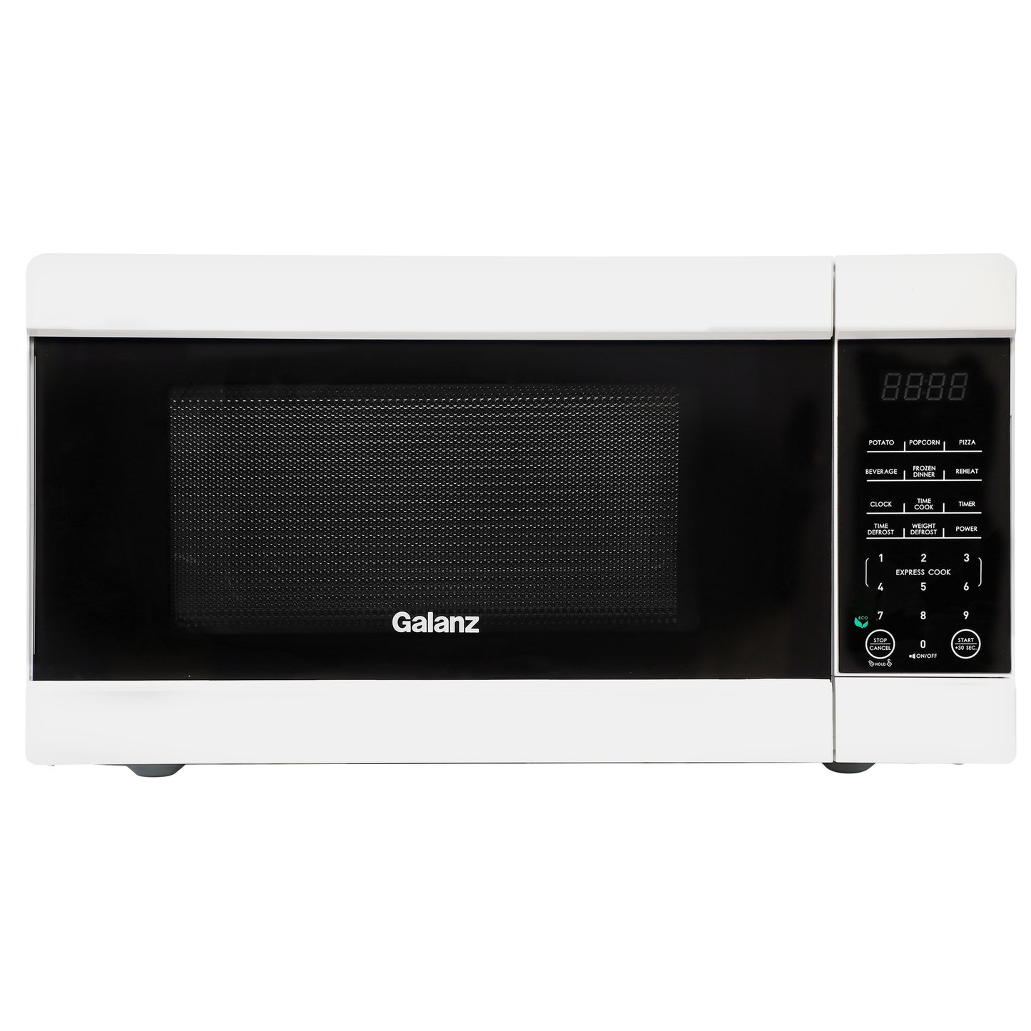 Galanz 1.1 cu ft 1000W Countertop Microwave Oven in White w One Touch Express Co
