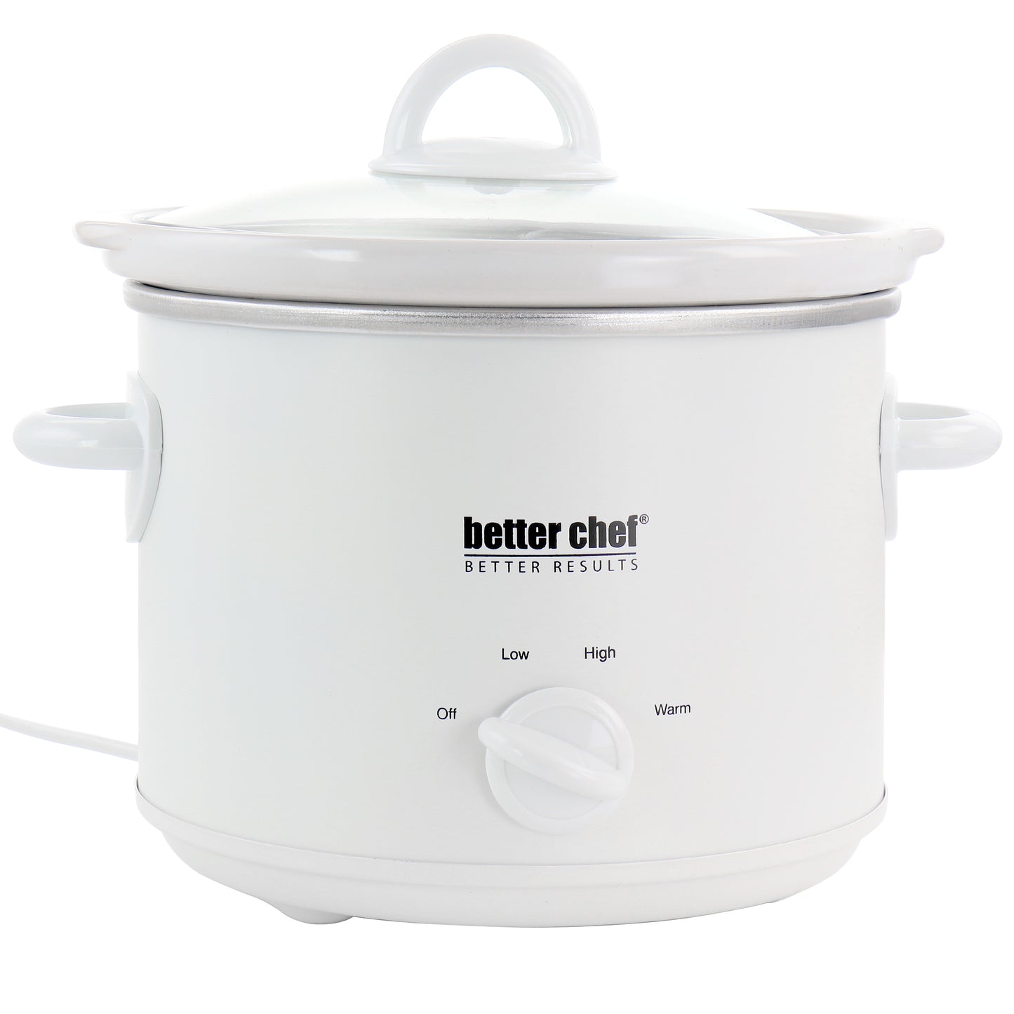 Better Chef 3 Qt Round Slow Cooker w Removable Stoneware Crock in White