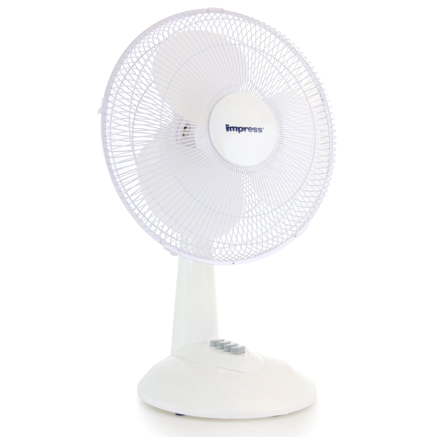 Impress 12" 3 Speed Oscillating Table Fan in White