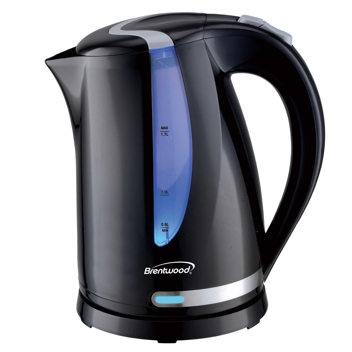 Brentwood 1.7L 1100W 360 Cordless Electric Kettle in Black w Concealed Stainless