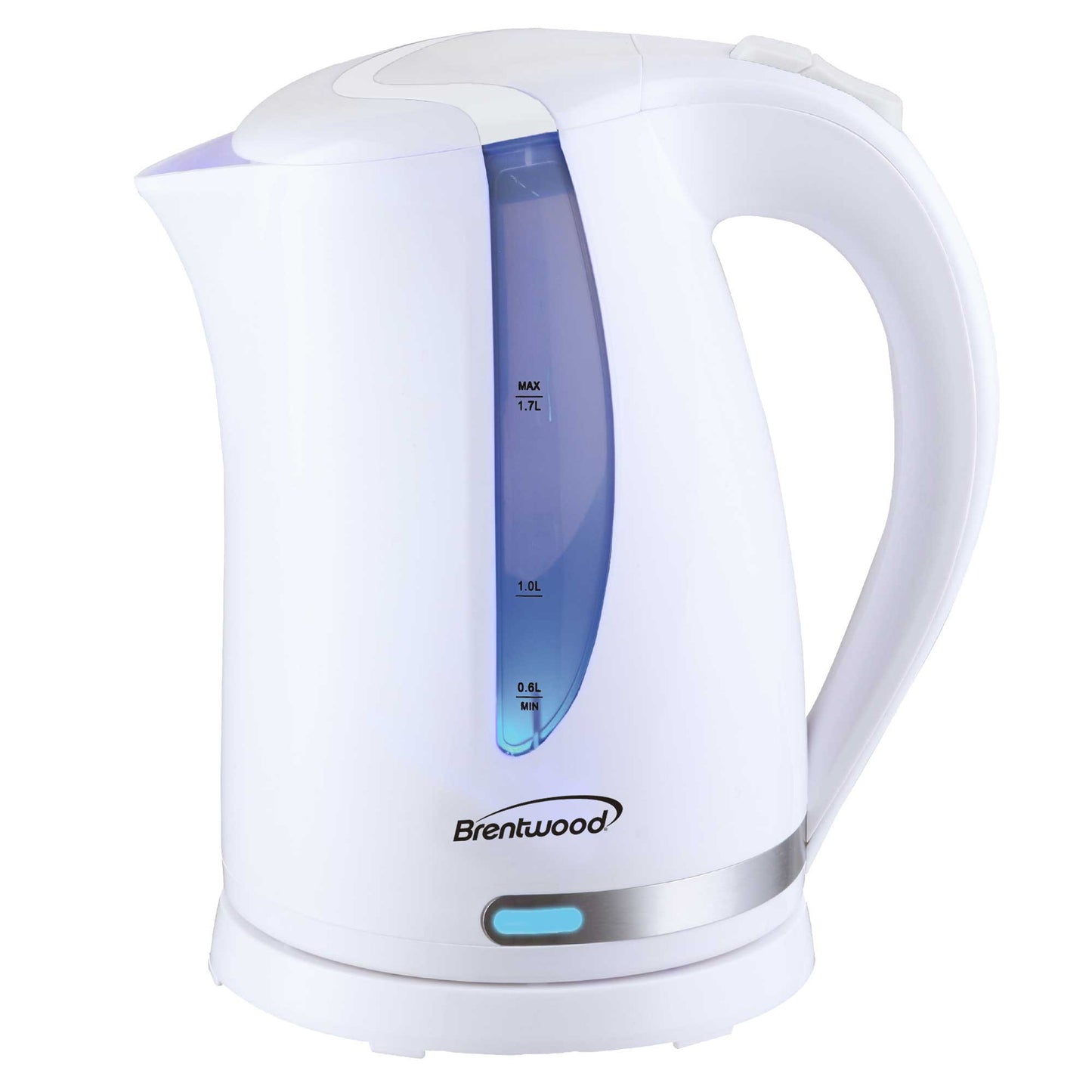 Brentwood 1.7L 1100W 360 Cordless Electric Kettle in White w Concealed Stainless