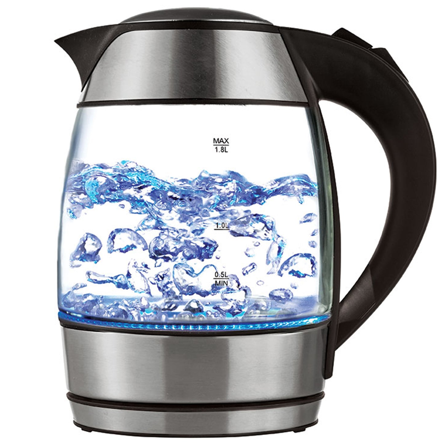Brentwood 1.8L Cordless Glass Electric Kettle w Tea Infuser, Silver