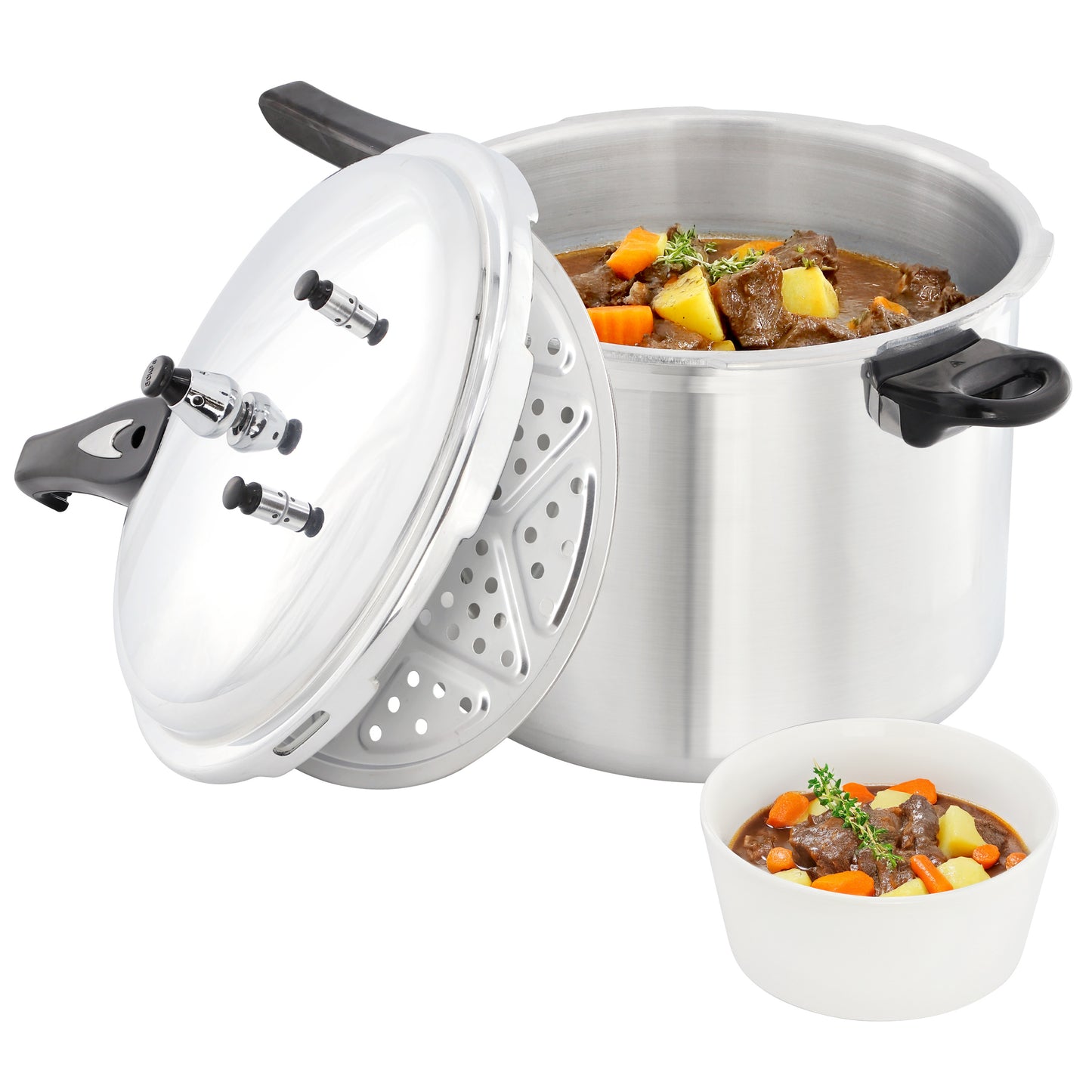 MegaChef 11 Liter 11.5 qt Induction & Stovetop Pressure Cooker w Steamer