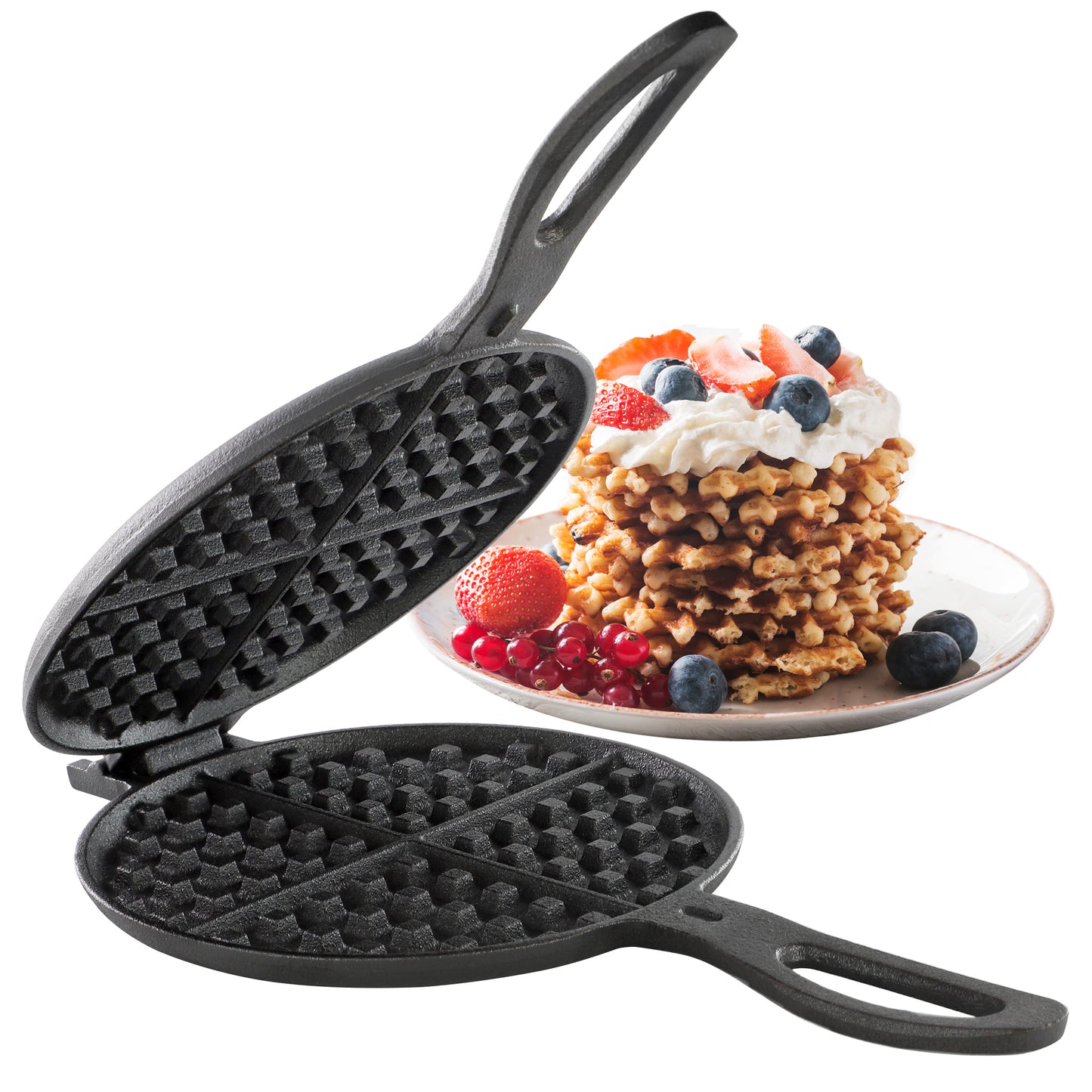 Megachef 6.7" Round Cast Iron Pie Iron Outdoor/Camping Cookware w Long Handle