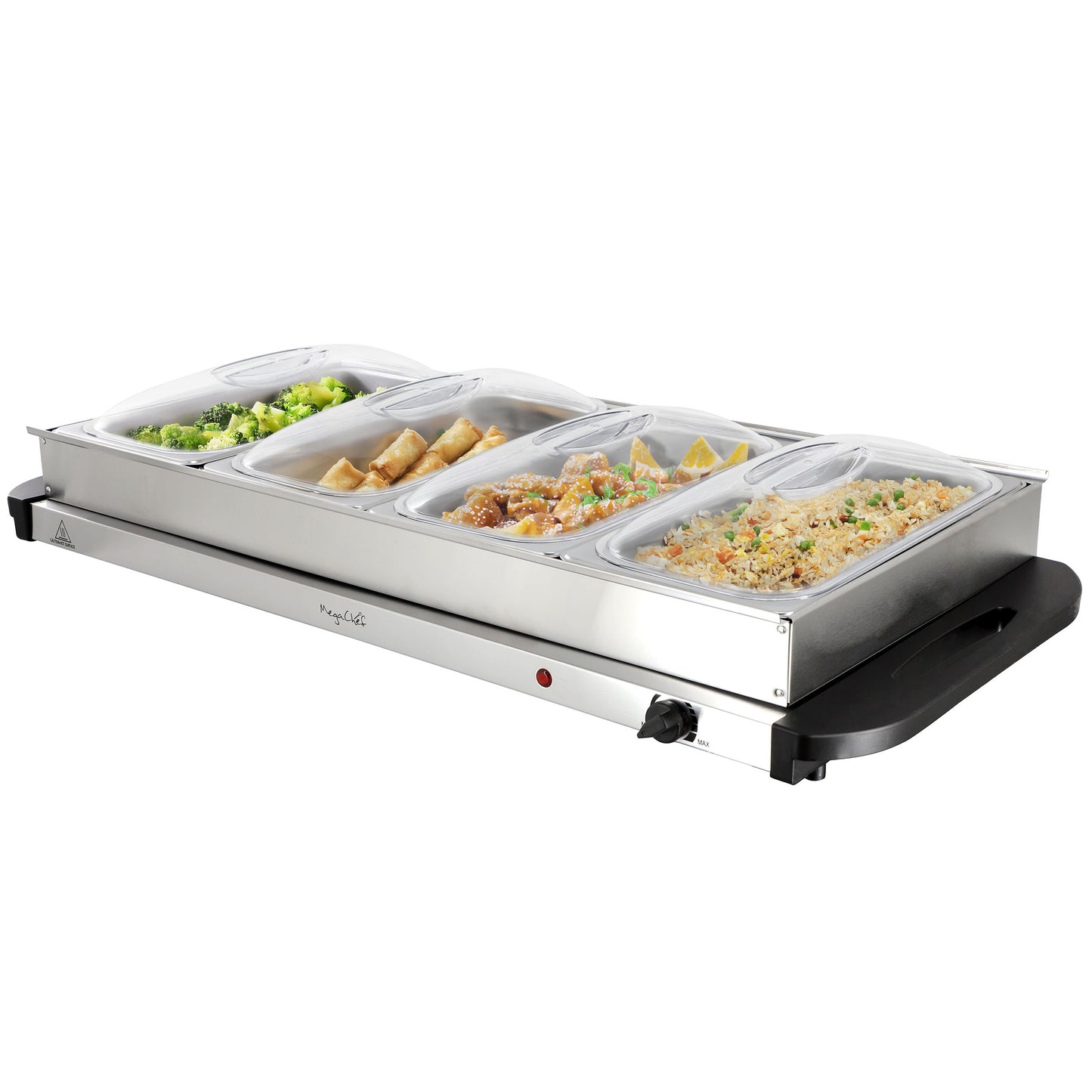 MegaChef Buffet Server & Food Warmer w 4 Removable Sectional Trays Heated Warmi