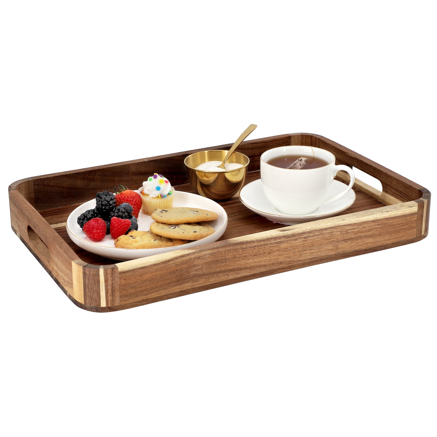 MegaChef Acacia Wood 17.75 x 12" Rectangle Serving Tray