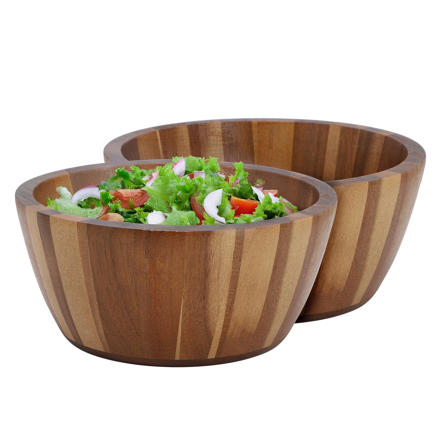 MegaChef 2 Piece 8.5" Acacia Wood Salad Bowl Set