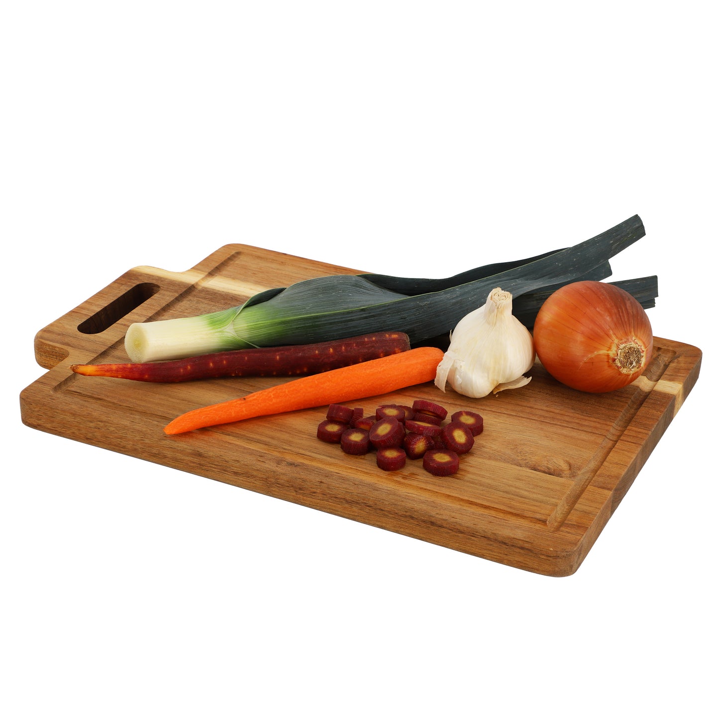 MegaChef 16.5 x 11" Acacia Wood Rectangle Serving Board w Handle