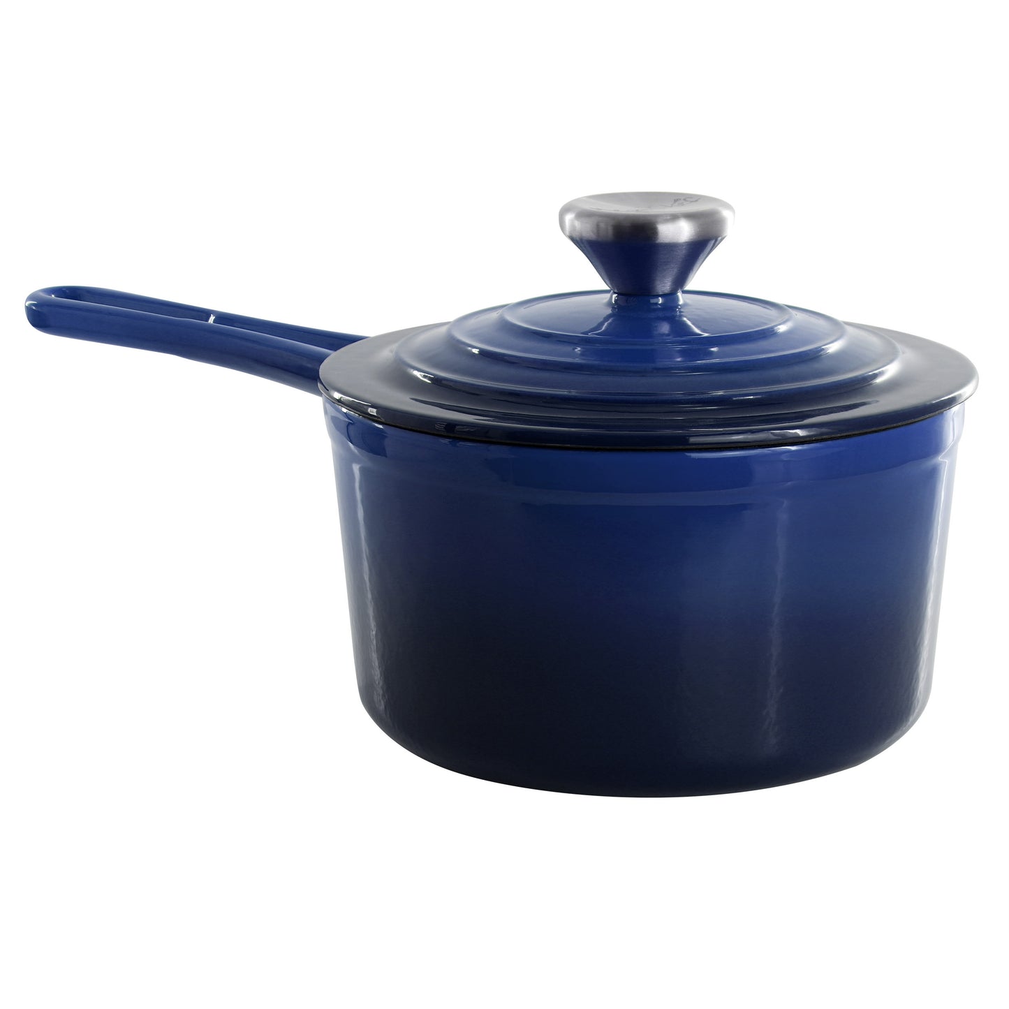 MegaChef 2 qt Enameled Cast Iron Sauce Pan in Gradient Dark Blue