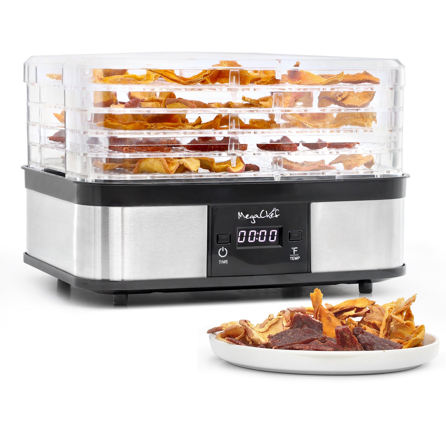 MegaChef 5 Tray Food Dehydrator w Timer & Temperature Control