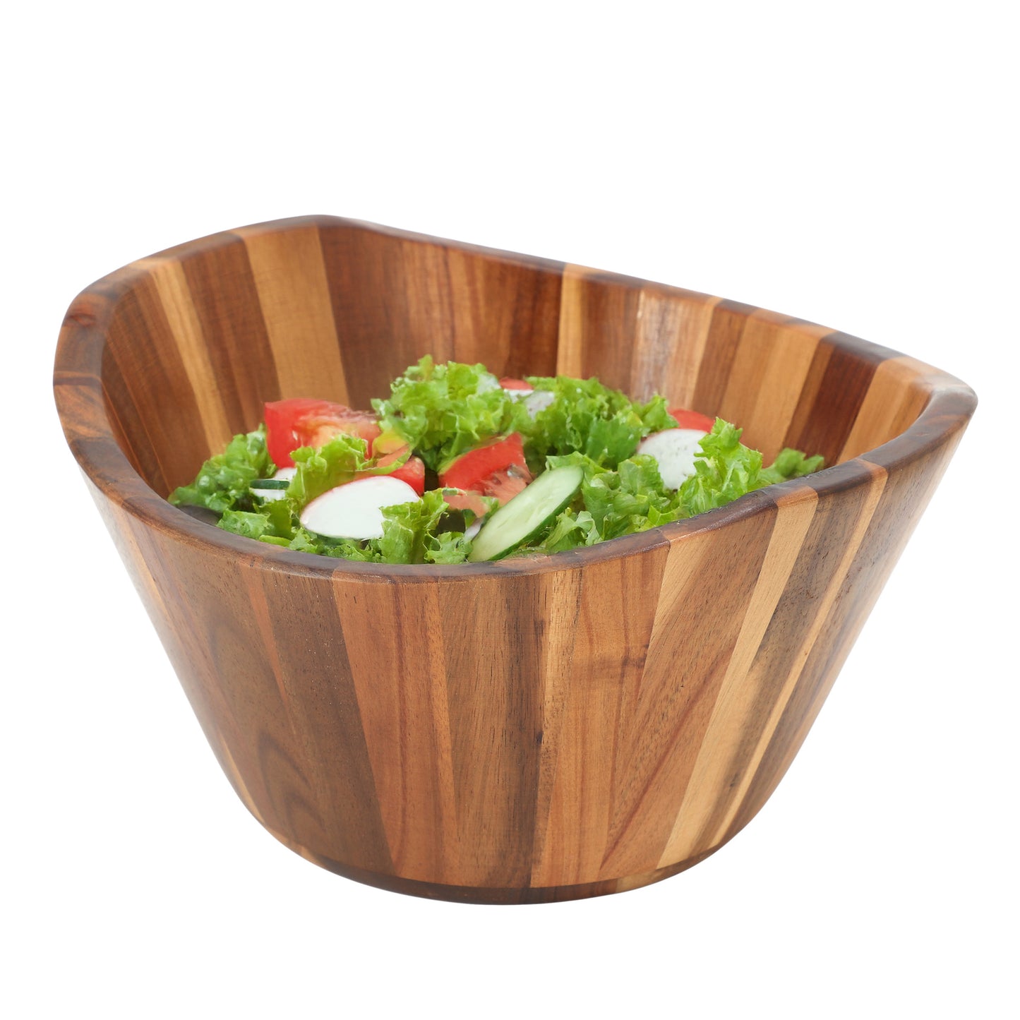 MegaChef 11.75" Acacia Wood Deep Salad Bowl