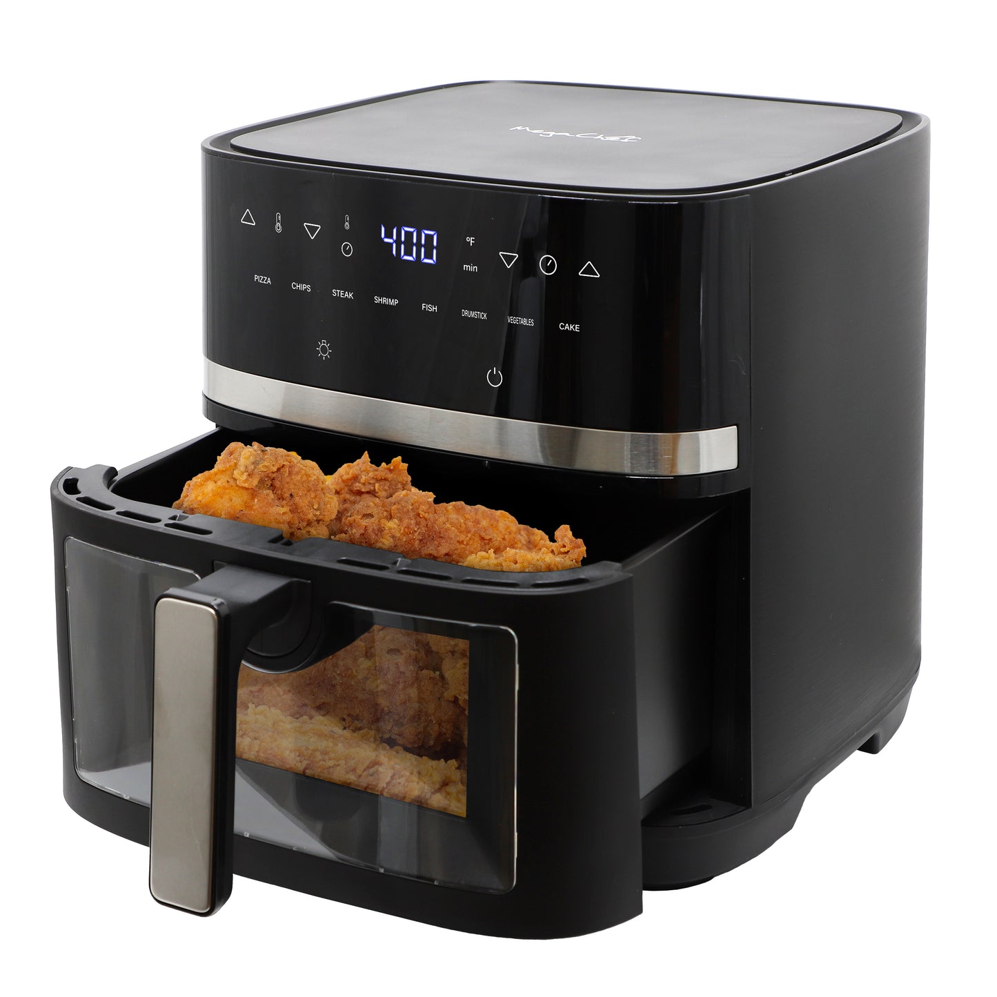 MegaChef 8.5 qt Digital Electric Air Fryer w Transparent Window Black