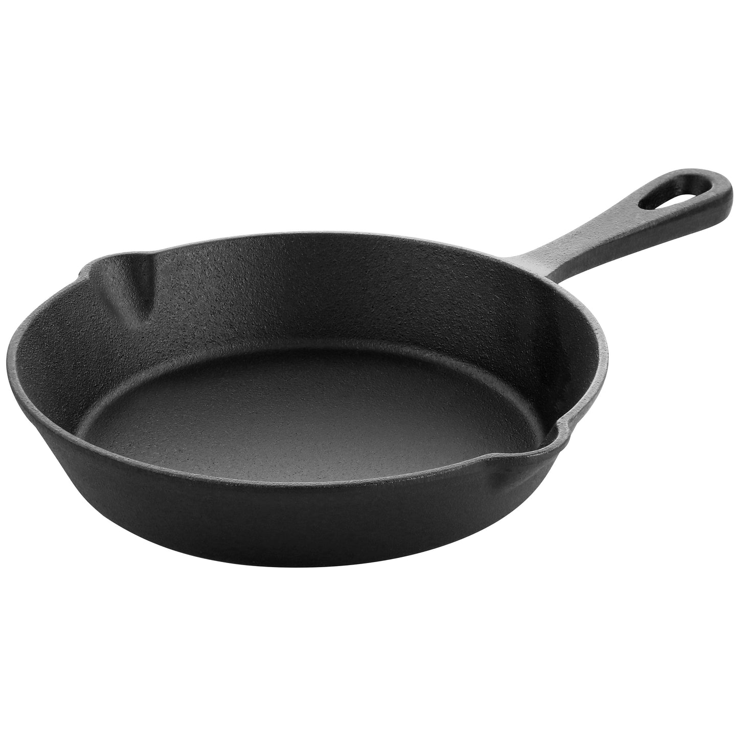MegaChef 8" Round Preseasoned Cast Iron Frying Pan in Black