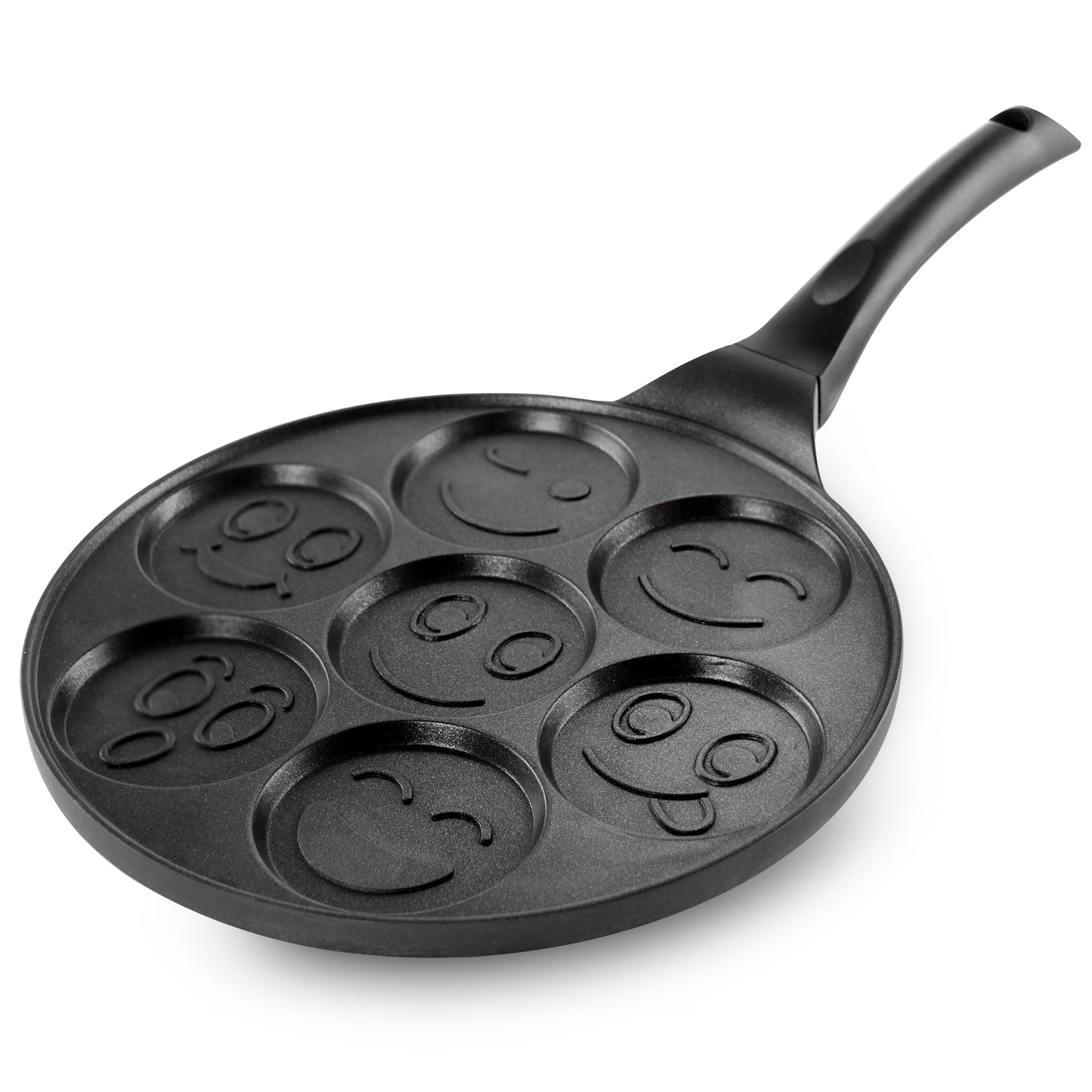 MegaChef Happy Face Emoji 10.5" Aluminum Nonstick Pancake Maker Pan w Cool Touch