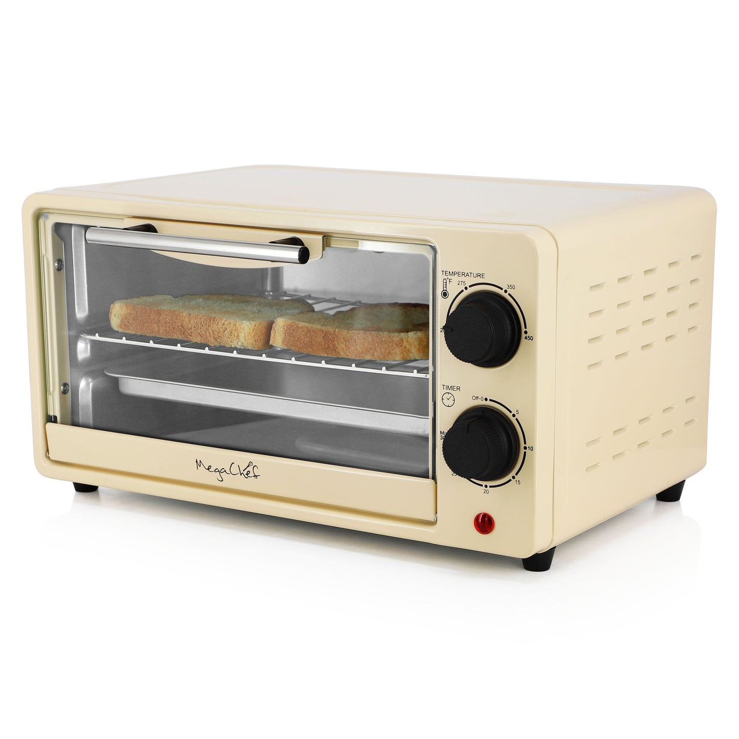 MegaChef 9.5 qt Electric Counter Top Toaster Oven Cream