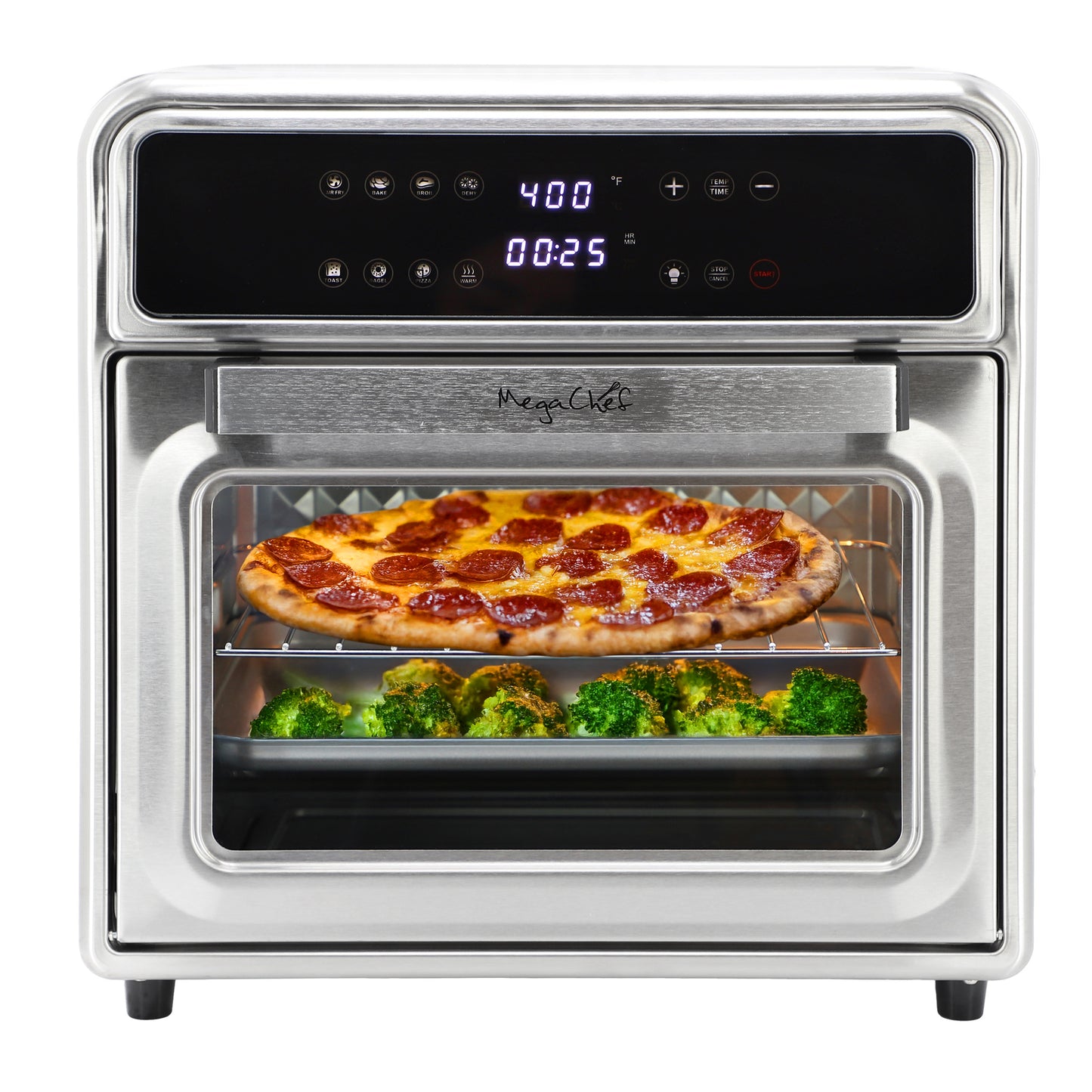 MegaChef 20 Liter Stainless Steel Digital Electric Multi-Function Air Fryer & Co