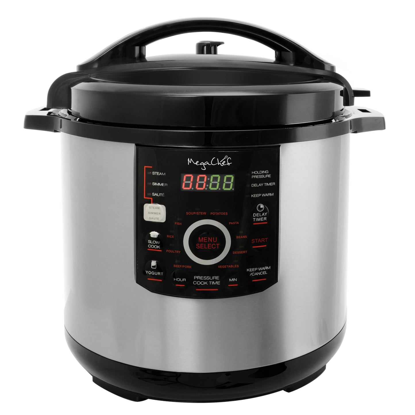MegaChef 12 qt Digital Pressure Cooker w 15 Preset Options & Glass Lid