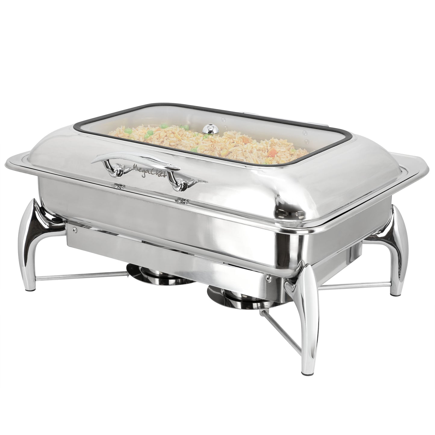 MegaChef 9.5 Quart Stainless Steel Rectangle Professional Chafing Dish Food Warm
