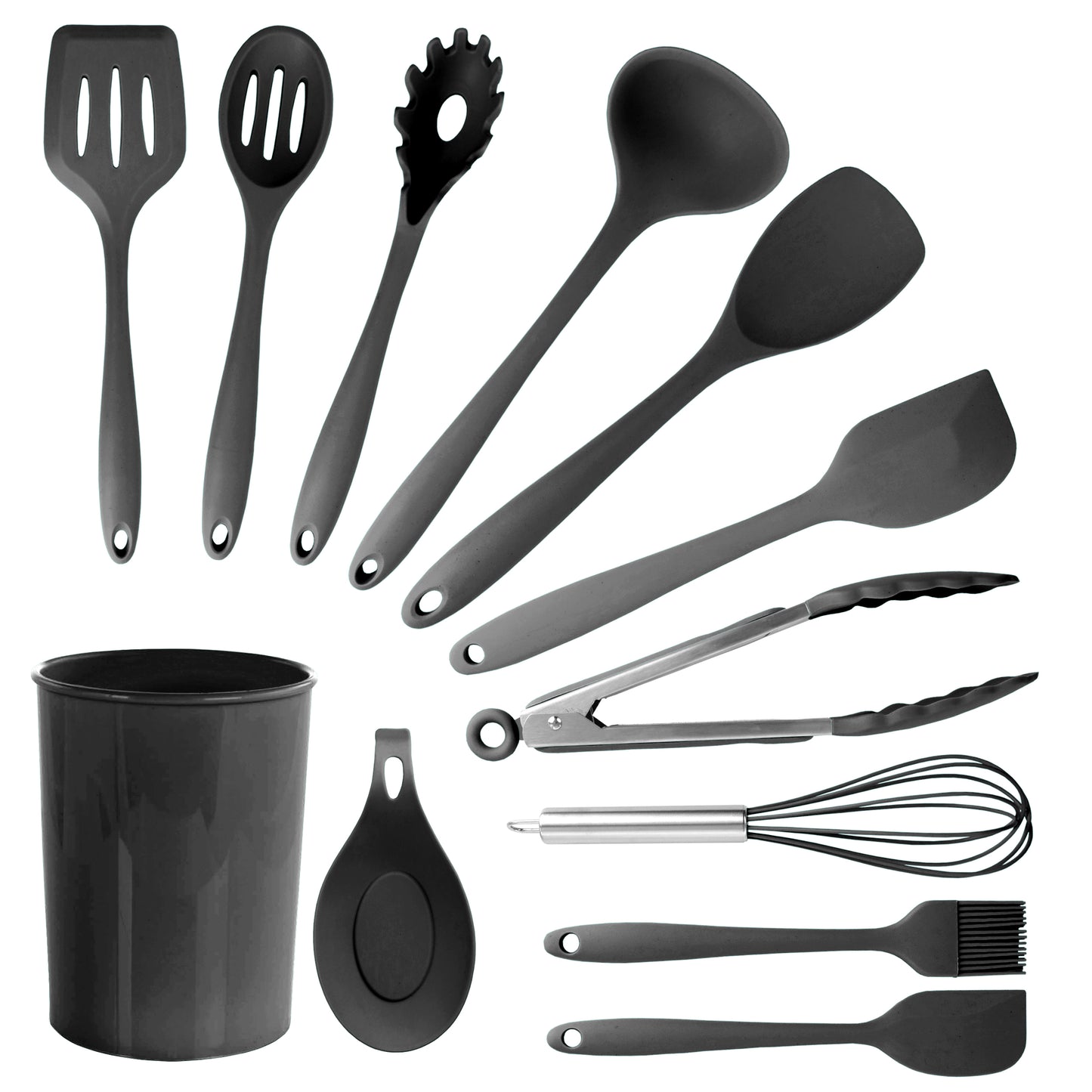 MegaChef Black Silicone Cooking Utensils Set of 12