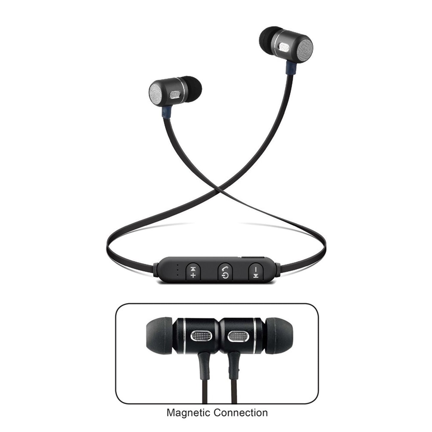 Bluetooth Isolation Earphones w Metal Magnet Microphone & Remote