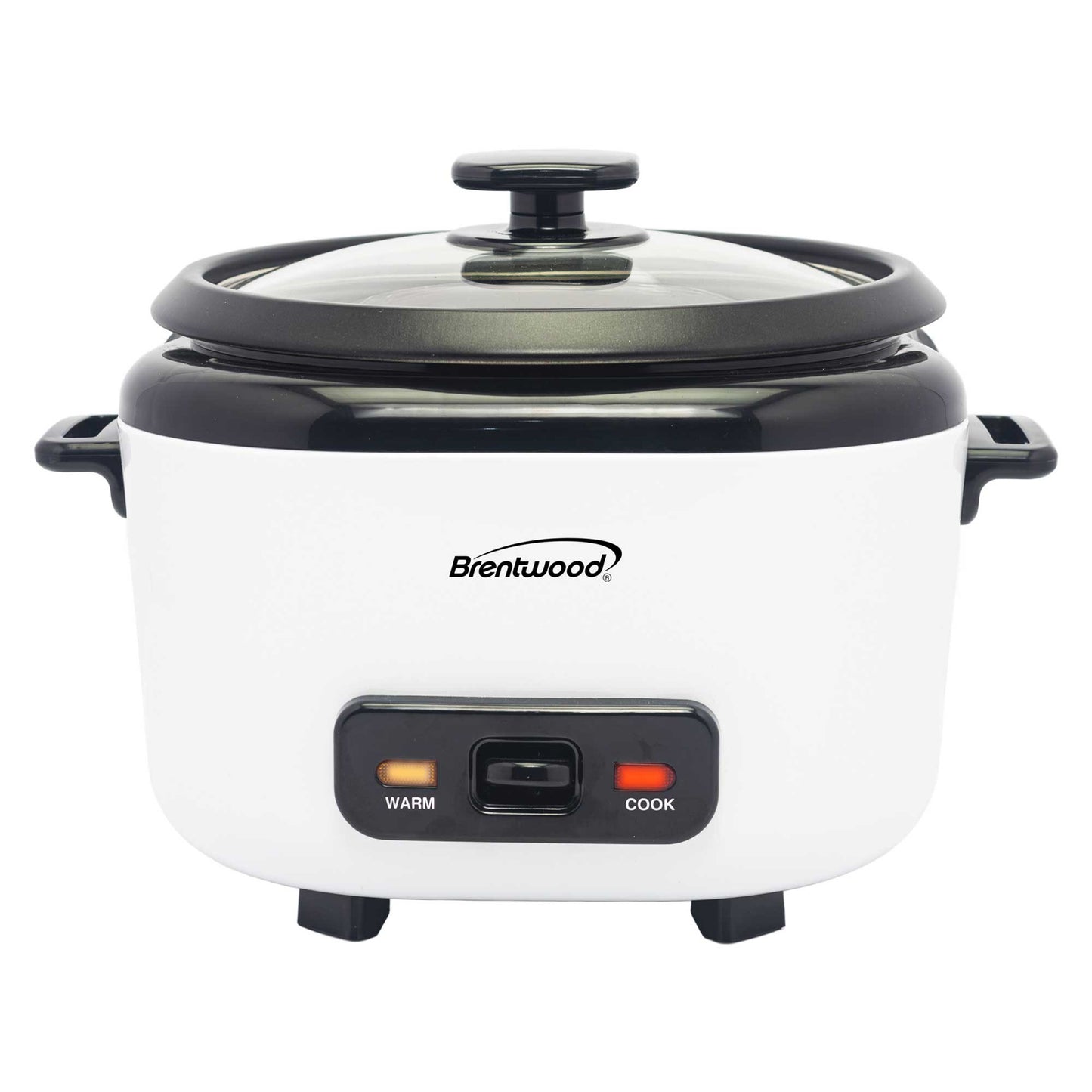 Brentwood 10-Cups Cooked Rice Cooker in White w Steam Tray