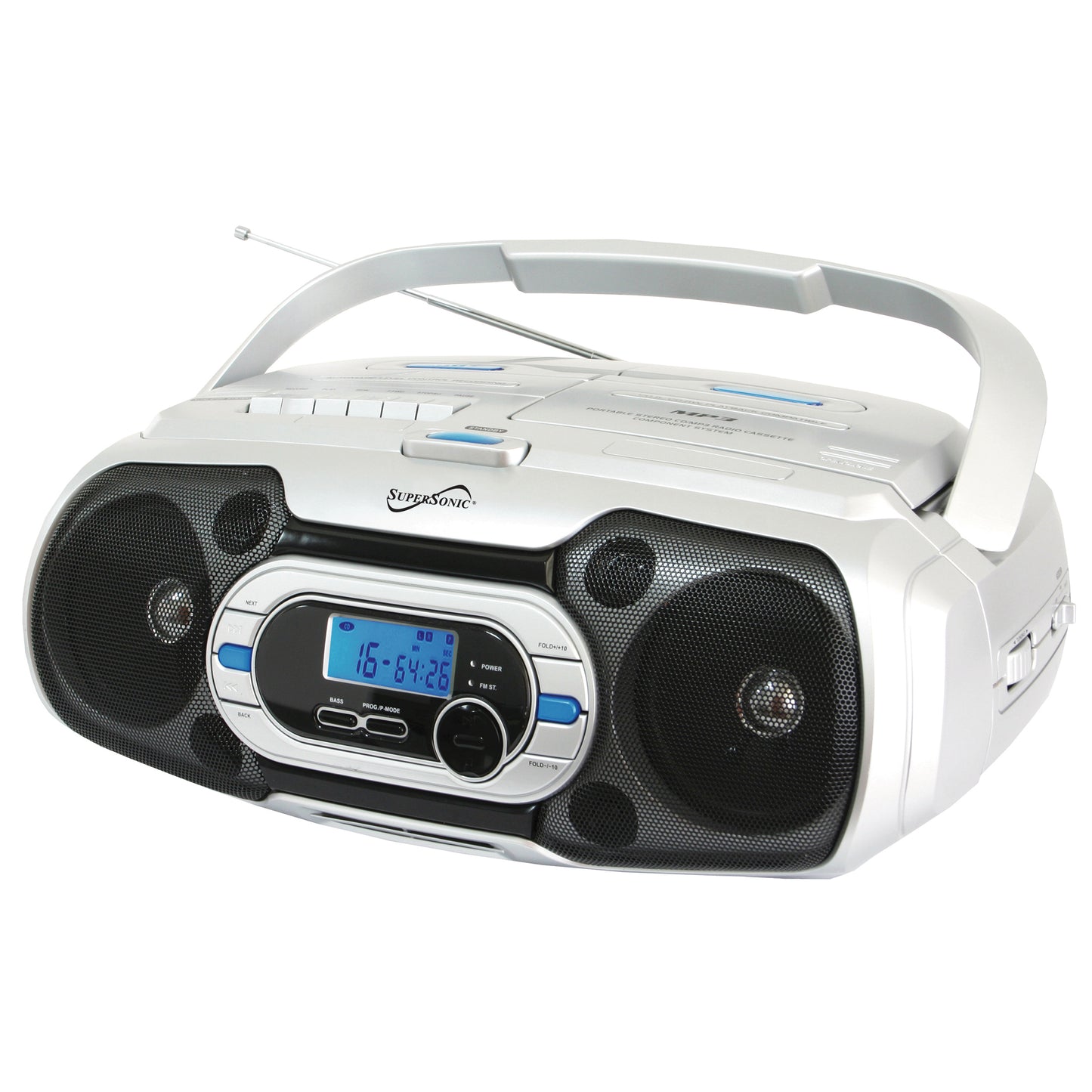 Supersonic Bluetooth Portable Audio System in Silver