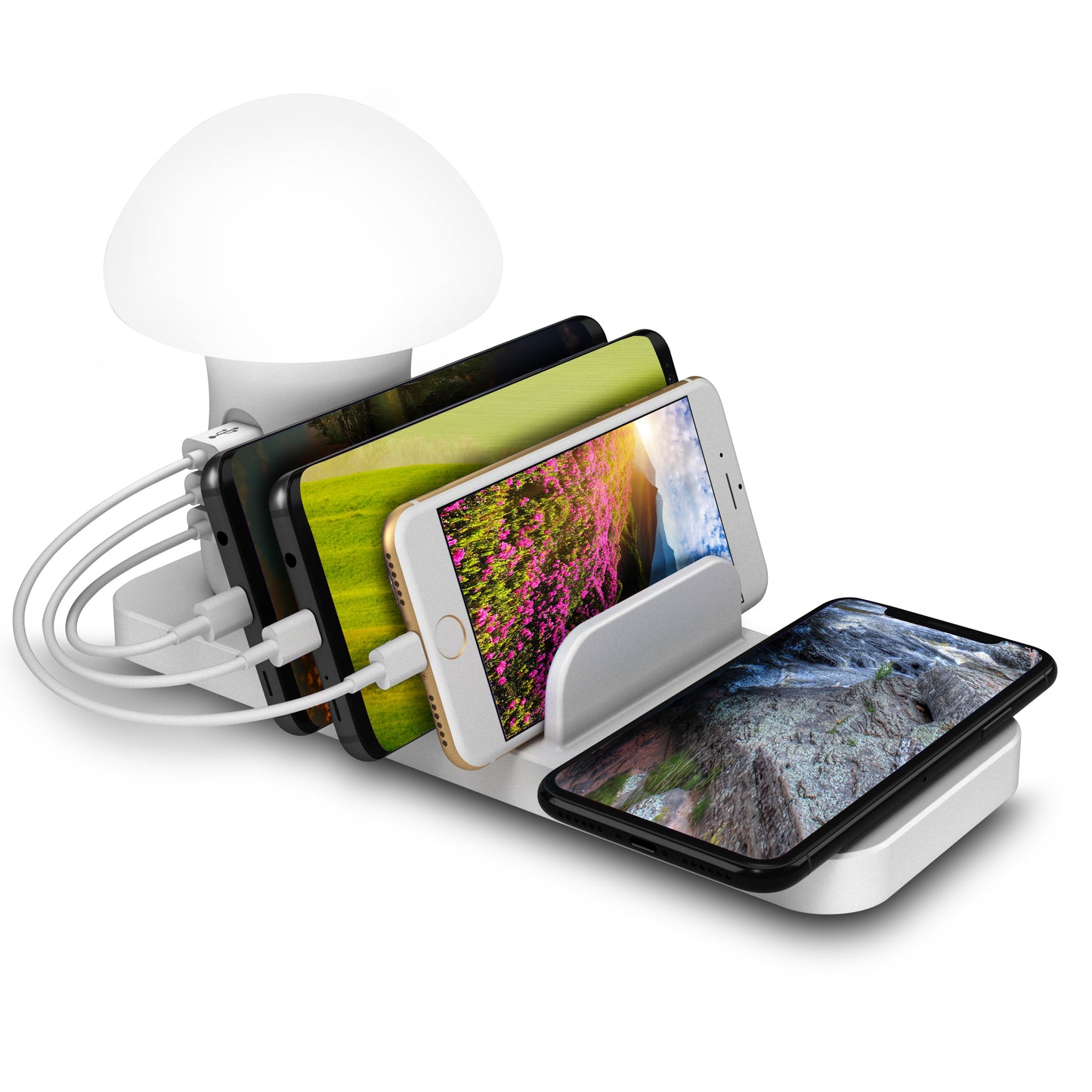 Trexonic 3-in-1 Desk Organizer w Wireless Charging Station & Reading Light