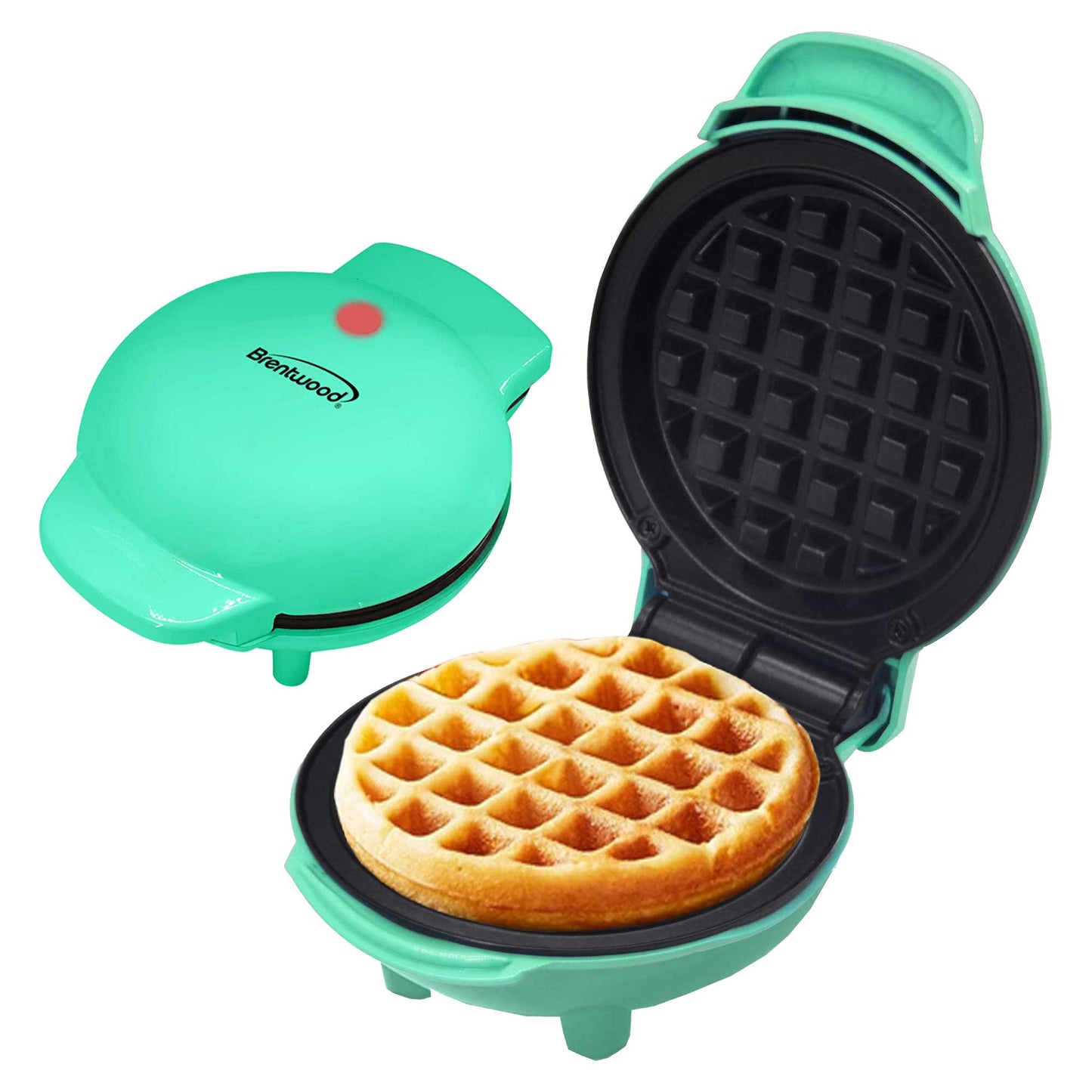 Brentwood Non-Stick 5" 400W Multi-Use Mini Waffles Maker in Blue
