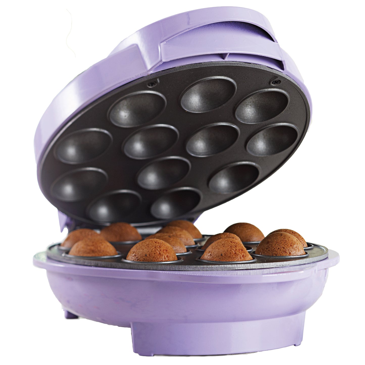 Brentwood 1000W Non-Stick 12 Cake Pop Maker Purple TS-254 w Overheat Protection